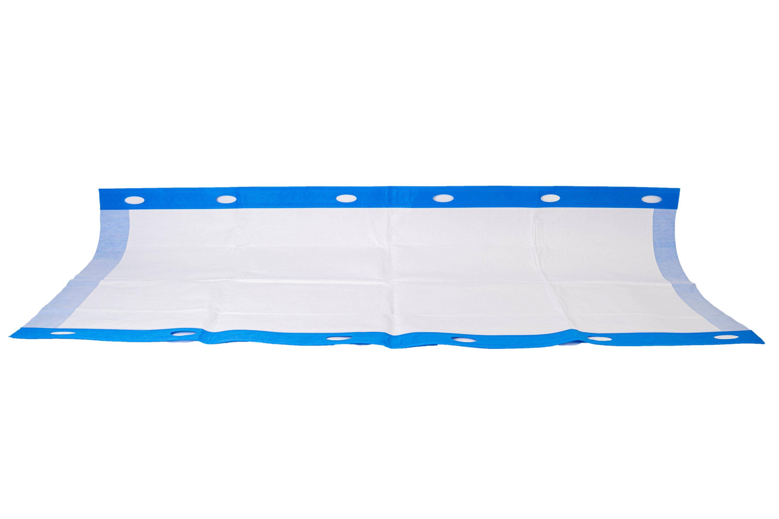 Einmal-Umbettungslaken mit Griffen, 220x90cm, blau, bis 250kg-0