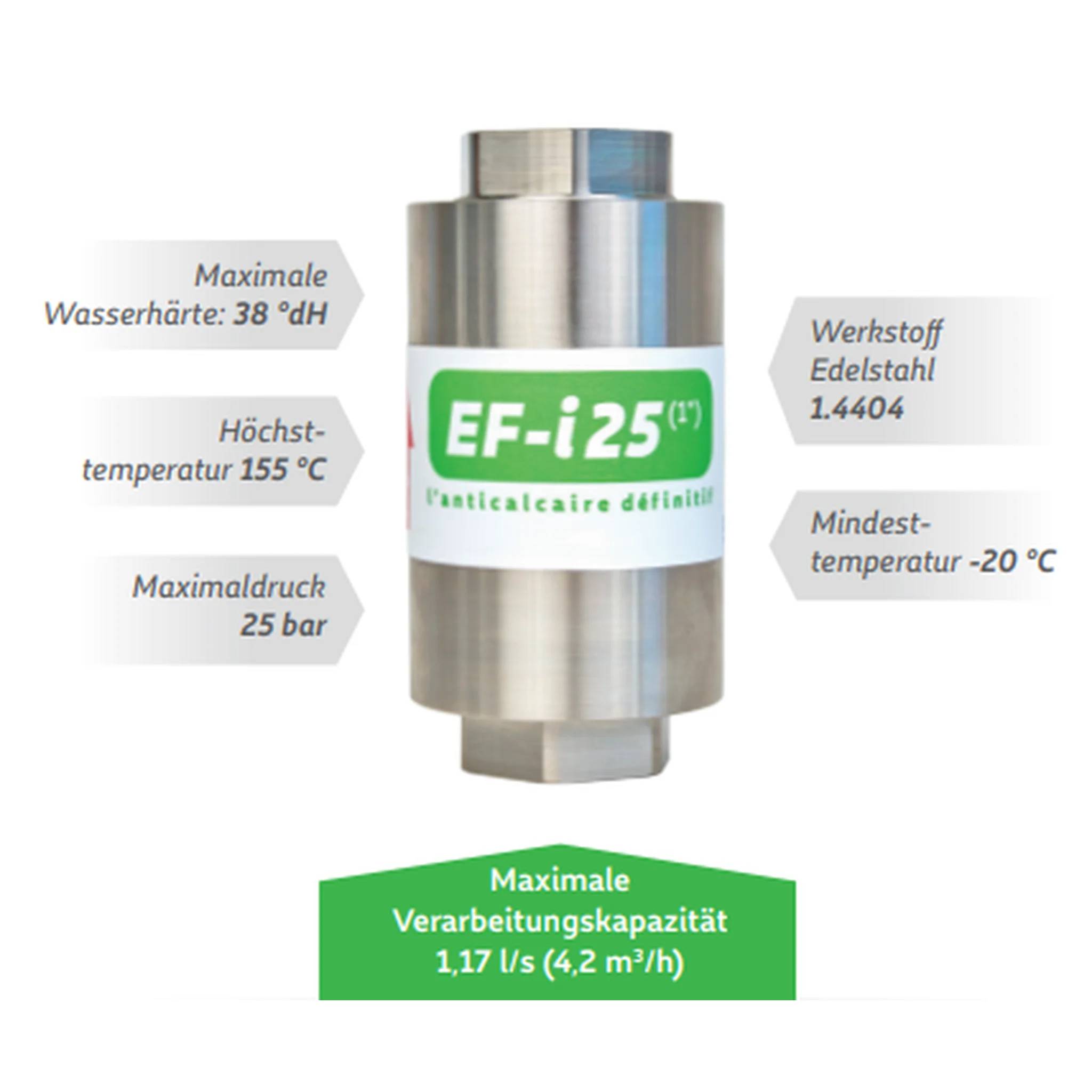 DRAG’EAU Kalkschutzarmatur EF-I25, 1" IG, DN25, Edelstahl, 119x60mm, 1 Stk.-0