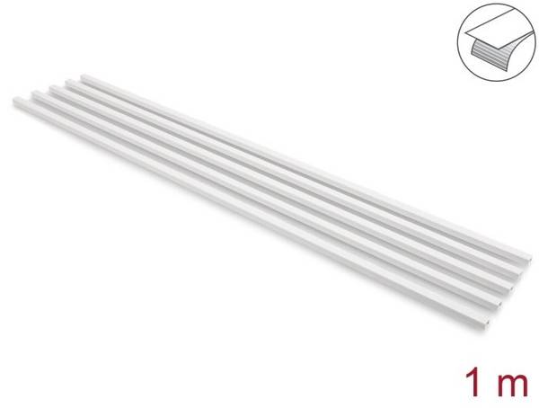 Delock Kabelkanal - self-adhesive with sliding cover - 1 m - weiß (Packung mit 5)