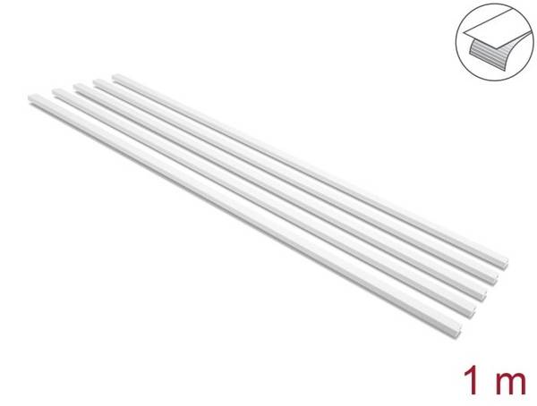 Delock Kabelkanal - self-adhesive with sliding cover - 1 m - weiß (Packung mit 5)