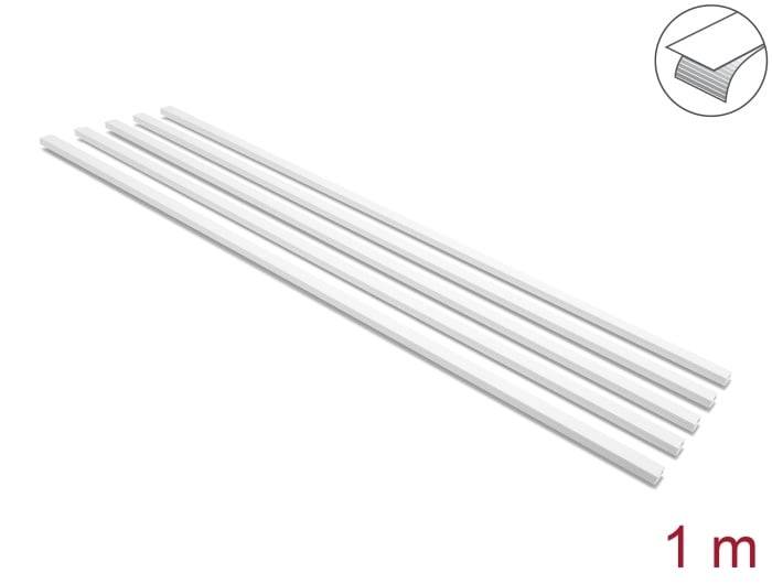 Delock Kabelkanal - self-adhesive with sliding cover - 1 m - weiß (Packung mit 5)-0