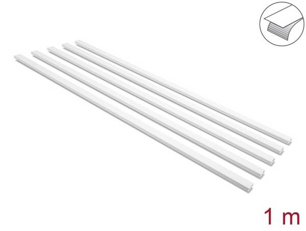 Delock Kabelkanal - self-adhesive with sliding cover - 1 m - weiß (Packung mit 5)