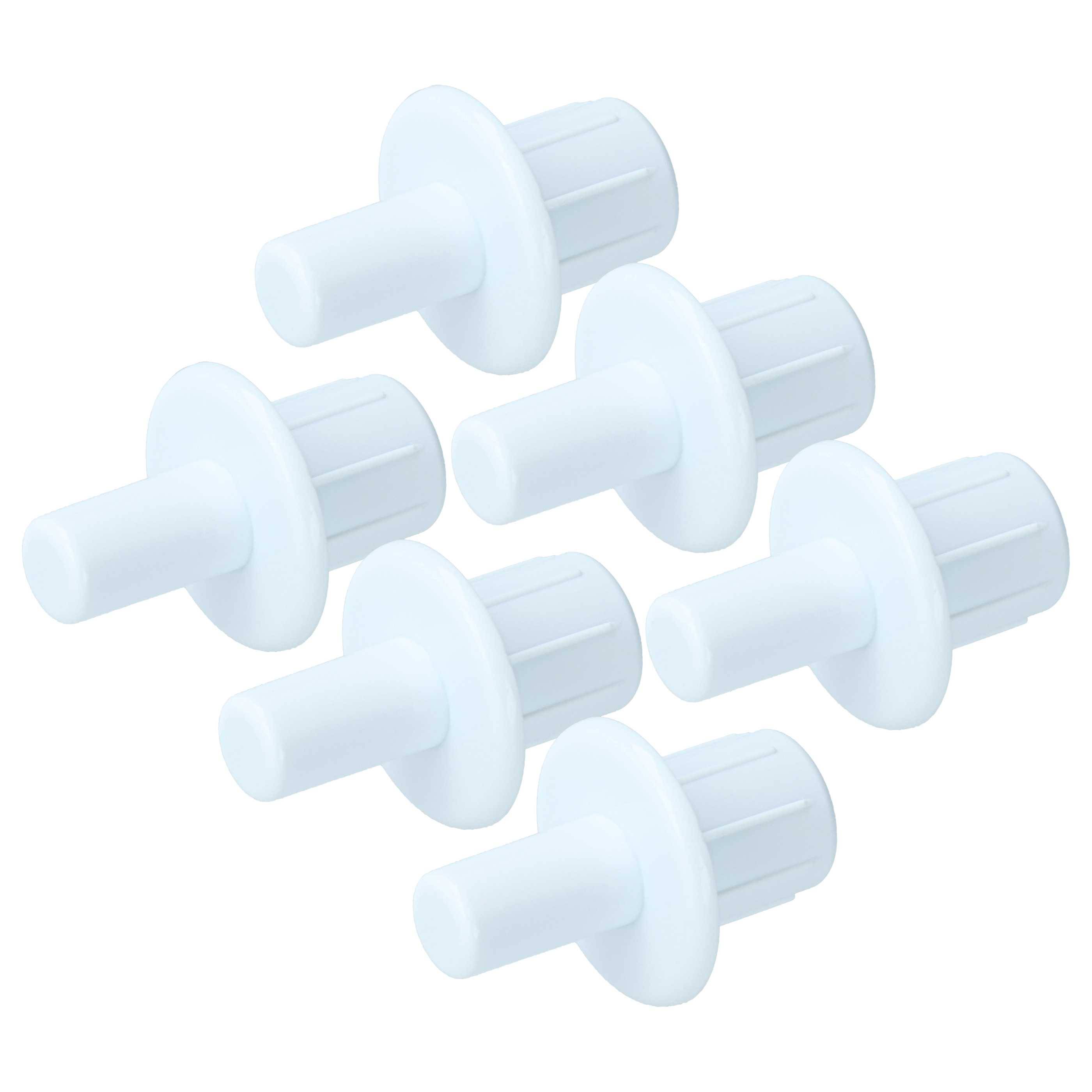 vhbw 6x Bolzen für Gefrierfachklappe kompatibel mit Bosch GIN31AE30G/02 | GIN38A55GB/07 Gefrierschrank, Kühlschrank --0