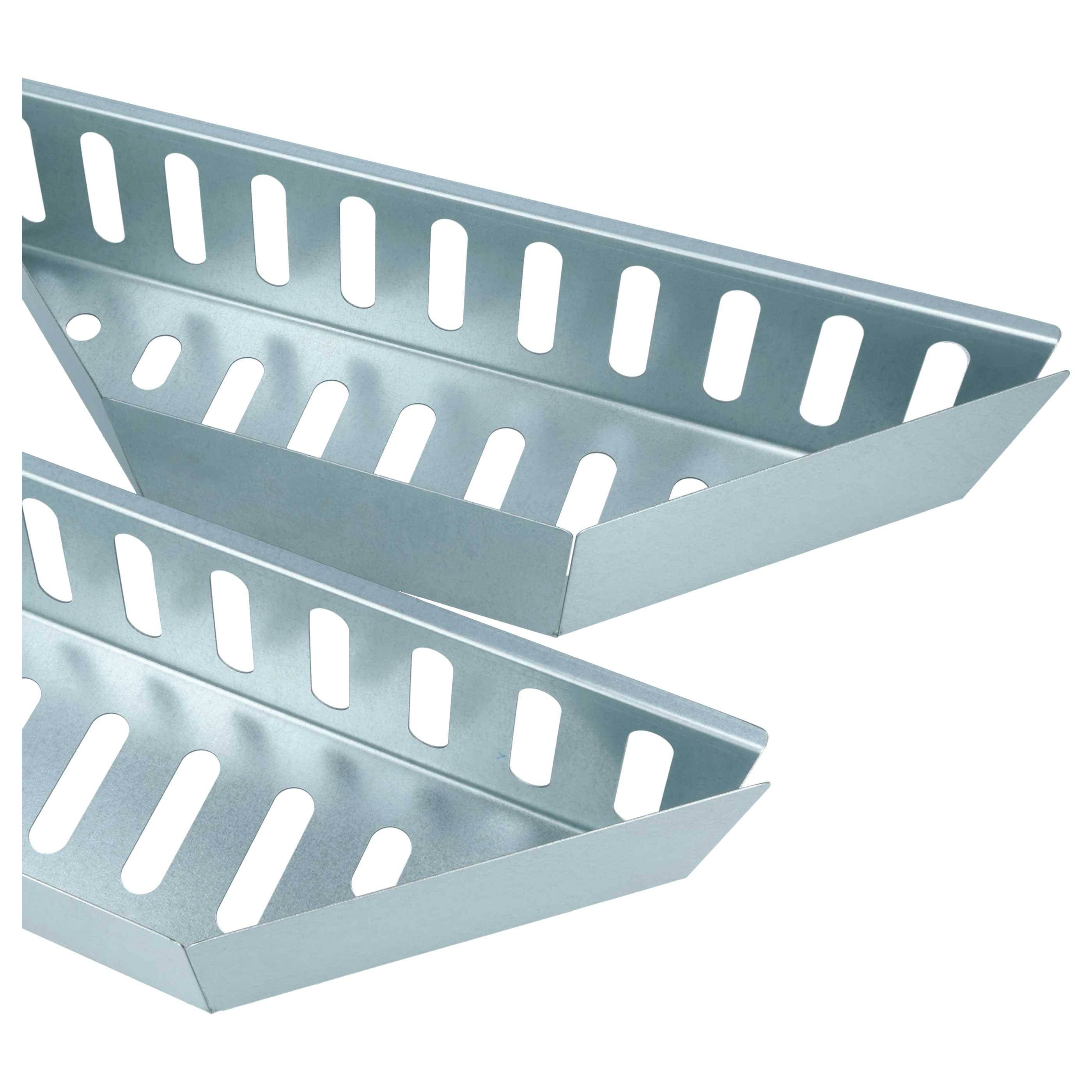 vhbw 2x Kohlekorb für Kugelgrill mit 47 / 57 / 67 cm Durchmesser | 38,5 x 11,8 x 7,5 cm Holzkohlekorb, Edelstahl-3