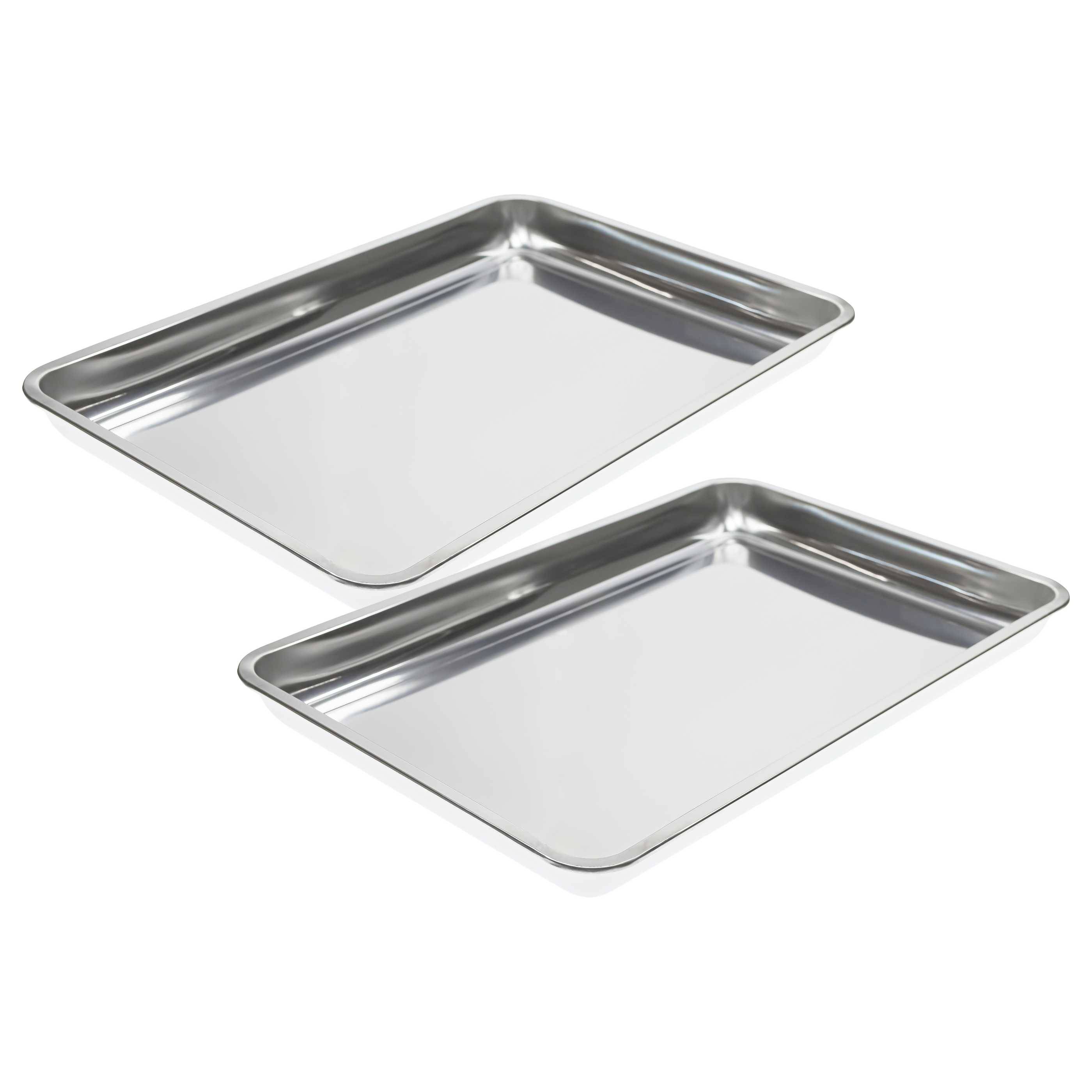 vhbw 2x Fettwanne Ersatz für BGS 7892 für Gasgrills | Auffangschale, Edelstahl, 9 L Kapazität, Vielseitig Einsetzbar-0