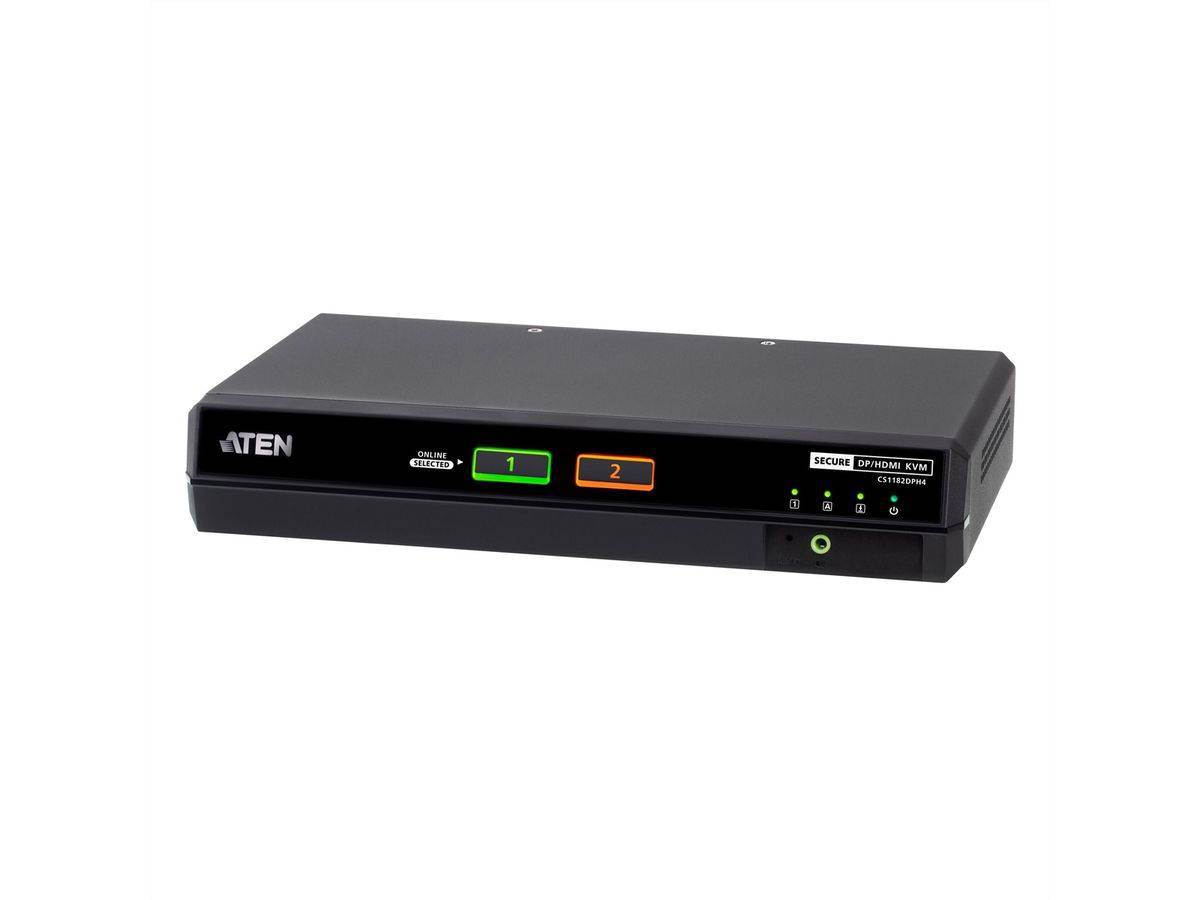 Aten CS1182DPH4 2-Port USB 5K DP/HDMI, Single Display Universal Secure KVM Switch-1