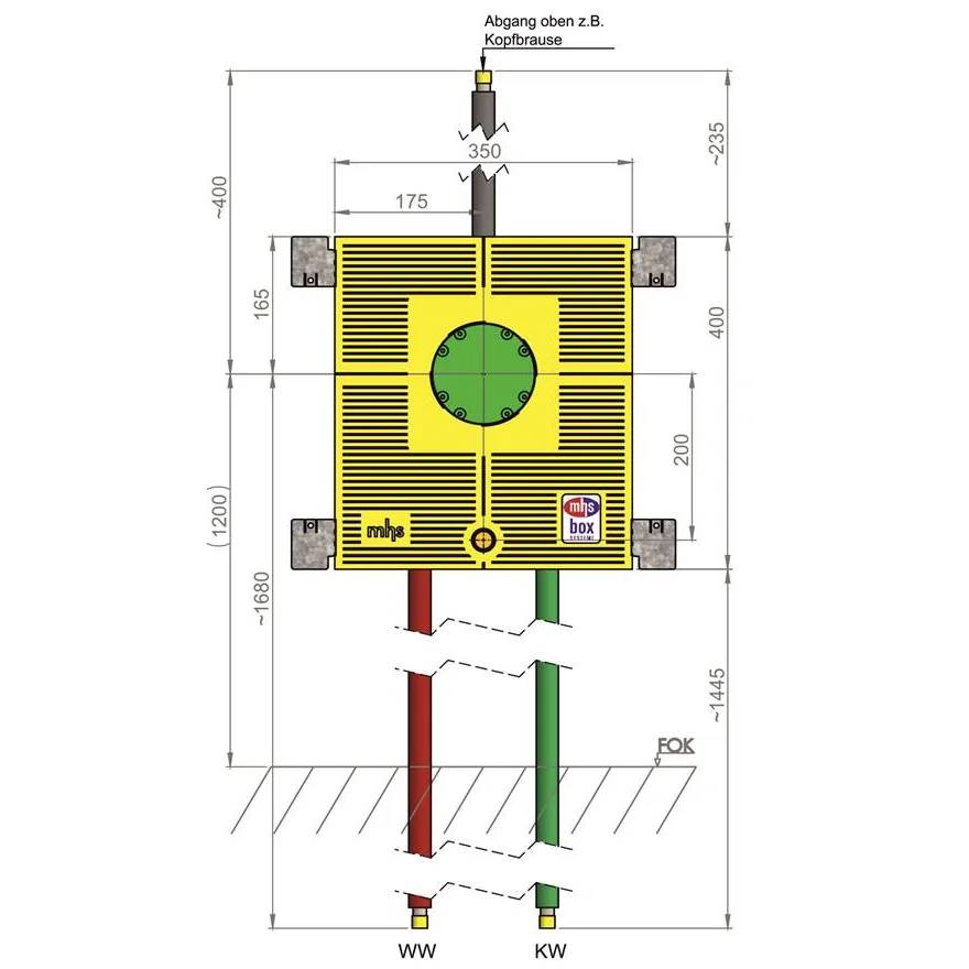 MHS Dusch-Installationsbox DUU1500180/MO-I, Brause mittig, Unterputz, KELOX-Anschluss, 1 Stk.-0