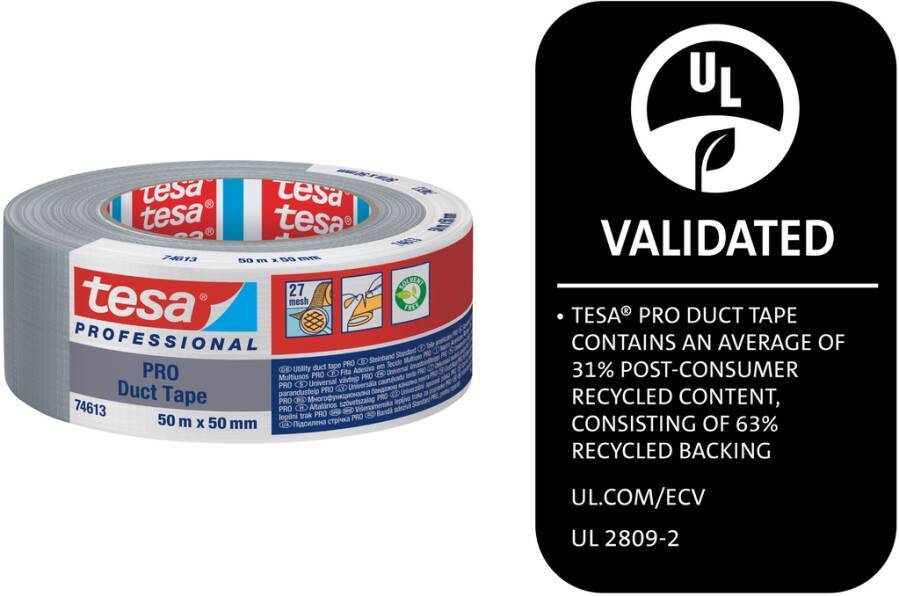 tesa 74613 ECO PRO Gewebeband 50m x 50mm, silber-2