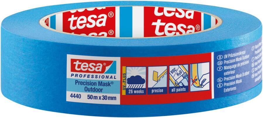 Präzisionskrepp tesa® Professional 4440 Außen UV PLUS 04440-00002-01 Farbe blau Rollenbreite 30 mm Rollenlänge 50 m Di-1