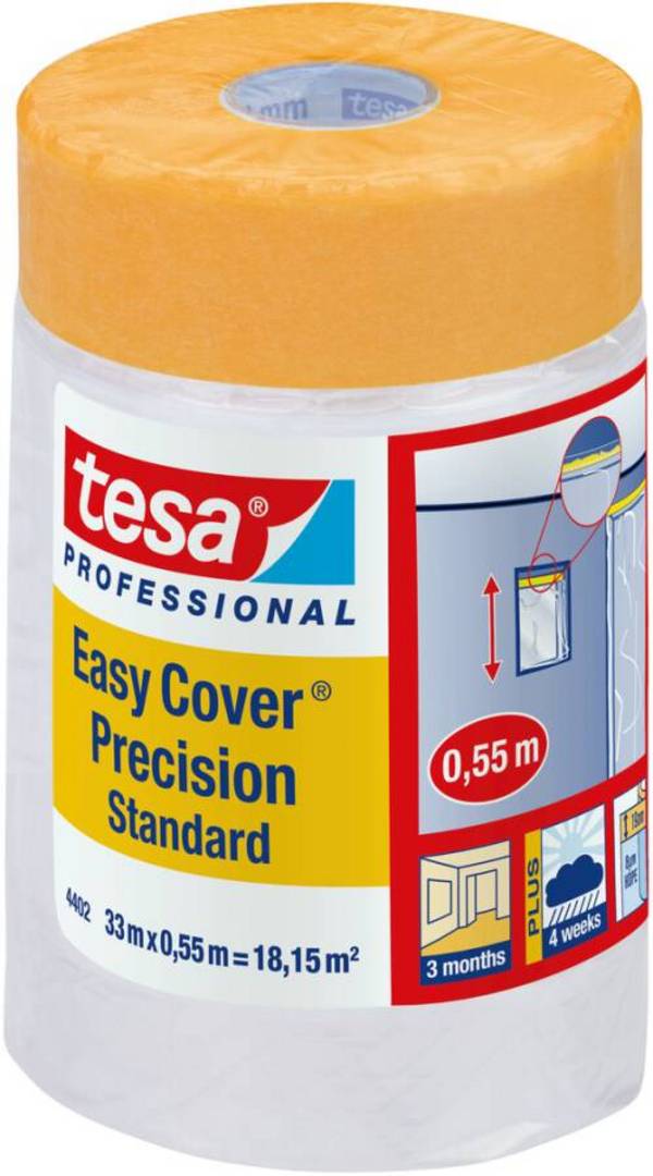Folie-/Kreppband tesa® Professional 4402 Easy Cover® Präzision 04402-00003-01 Farbe transparent Rollenbreite 550 mm Ro