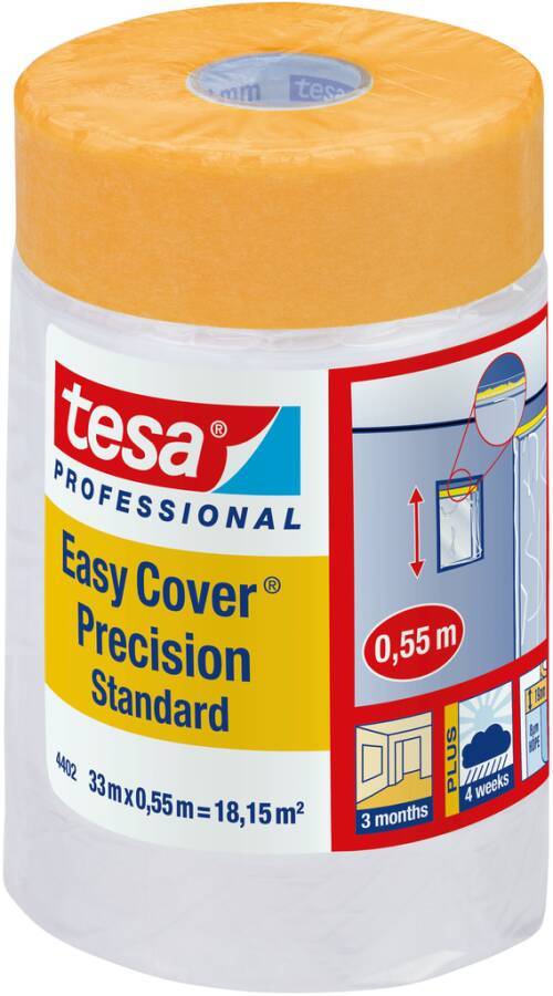Folie-/Kreppband tesa® Professional 4402 Easy Cover® Präzision 04402-00003-01 Farbe transparent Rollenbreite 550 mm Ro-0