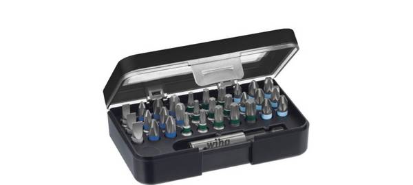 Wiha Bitbox 31-teilig Kunststoffbox mit Gürtelclip mit Schlitz, PH, PZ und TX Bits