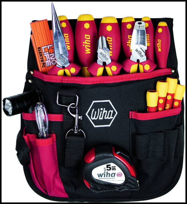 Wiha Werkzeug Set Elektriker gemischt, 18-tlg. inkl. Gürteltasche (44574)