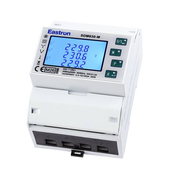 EASTRON SDM630-M M26 - Drehstromzähler Import/Export 4TE 100A S0 RS485