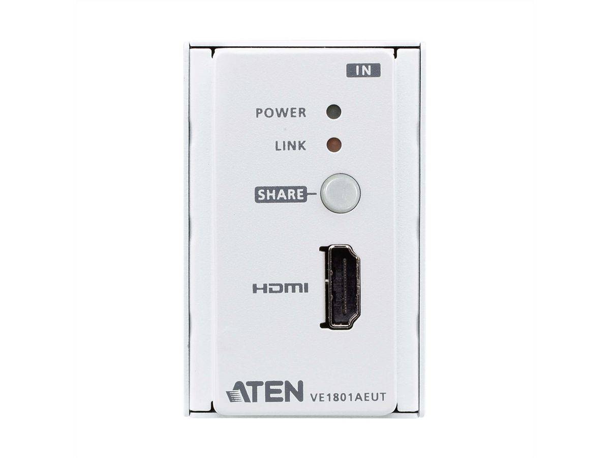 Aten VE1801AEUT HDMI 4K HDBaseT-Lite Sender, mit EU-Wandplatte PoH-2