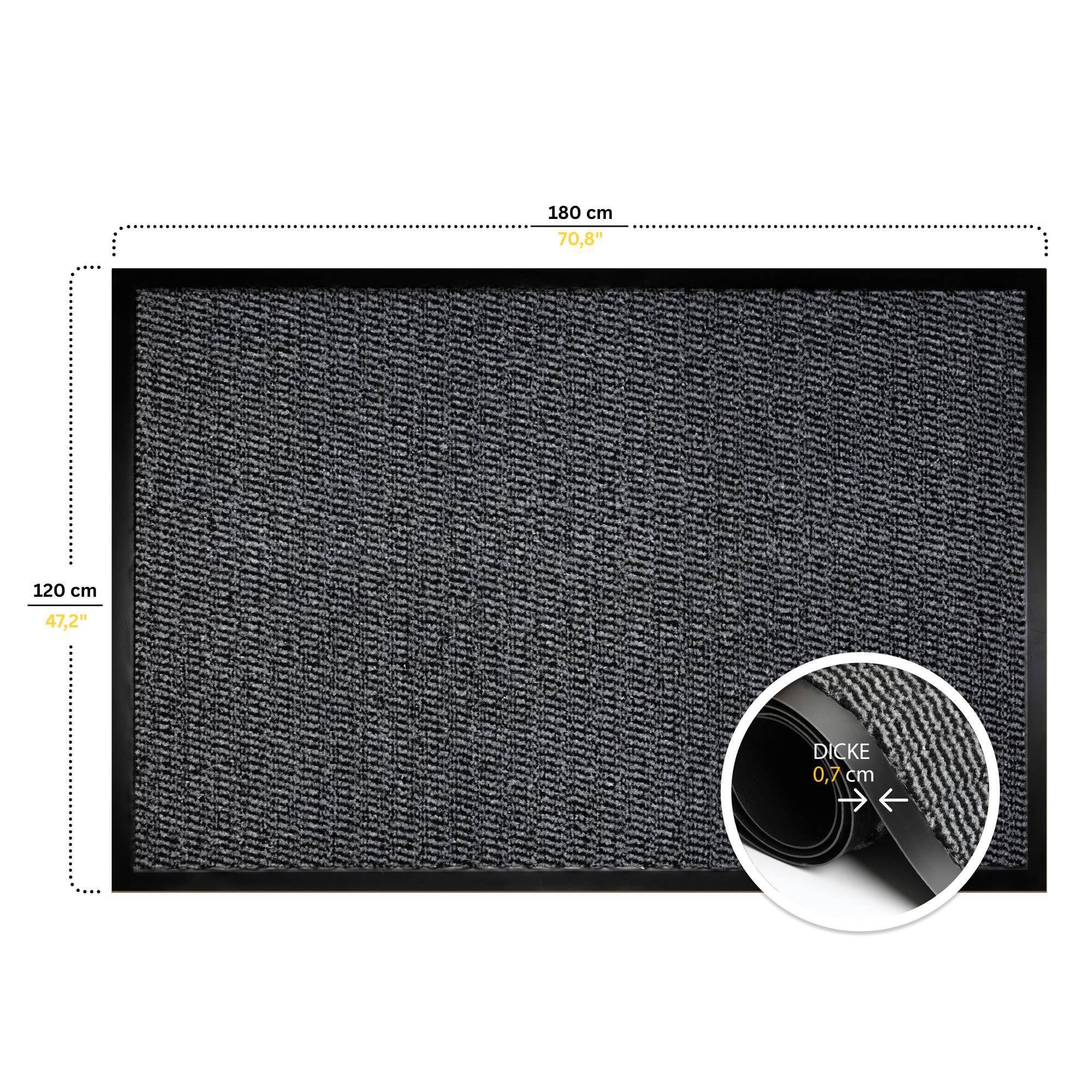 Furni24 Fußmatte - Grau-Schwarz, 80 x 200 cm-3