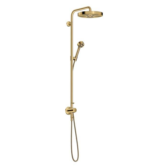 Hansgrohe AXOR One Showerpipe, Thermostat, Kopfbrause 280mm, 8,6l/min, 1jet EcoSmart Unterputz, Polished Gold Optic-0