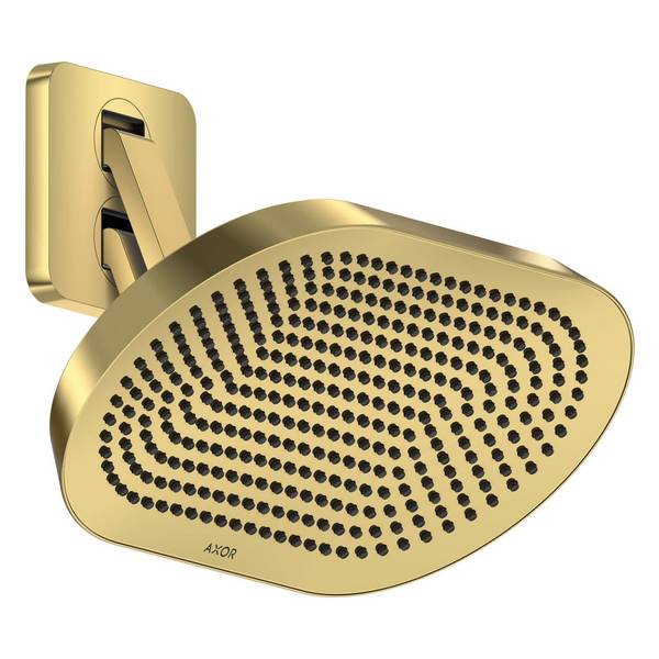 AXOR ShowerSphere Kopfbrause 370/220 2jet EcoSmart mit beweglichem Brausearm, Polished Gold Optic