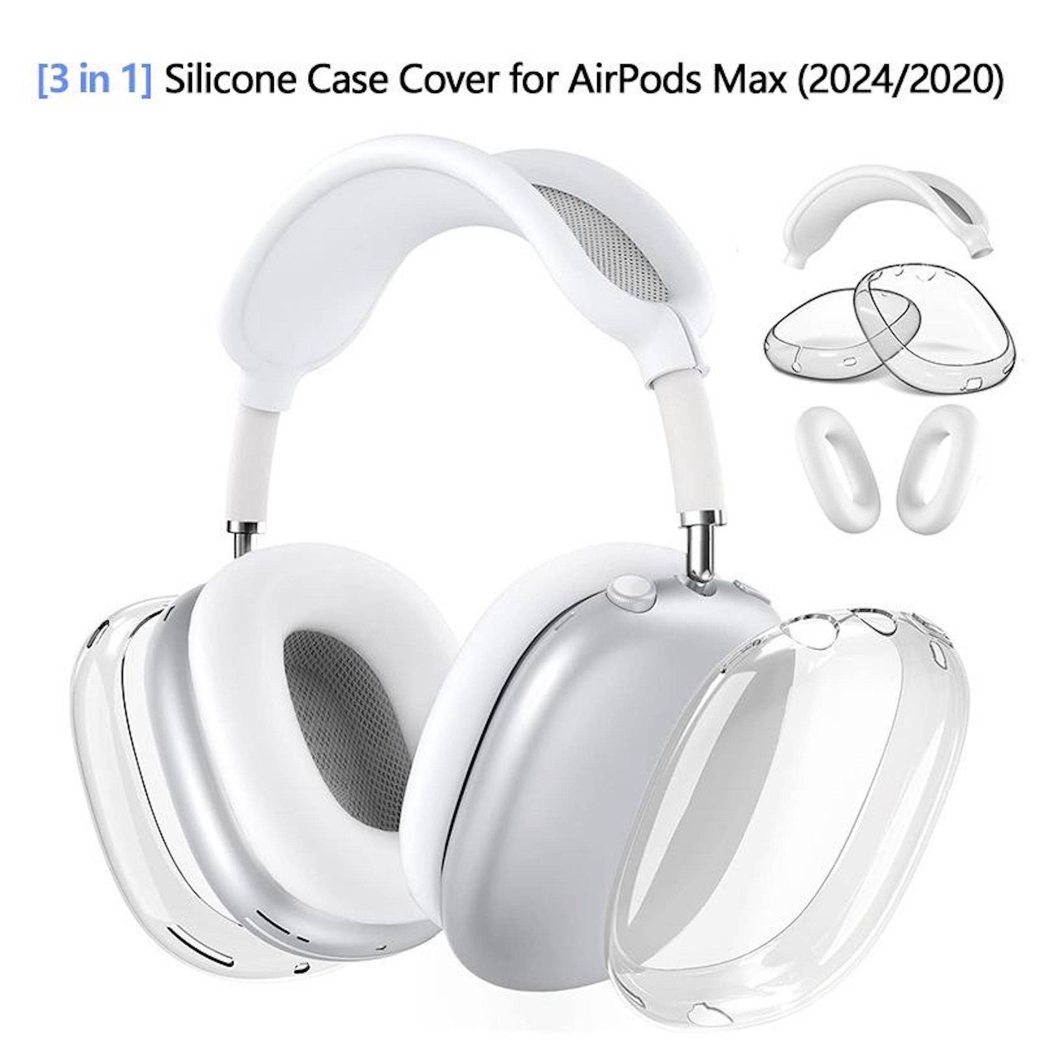 3 in 1 Silikon Schutzhülle Cover für Apple AirPods Max / Max 2 Weiß Zubehör-3