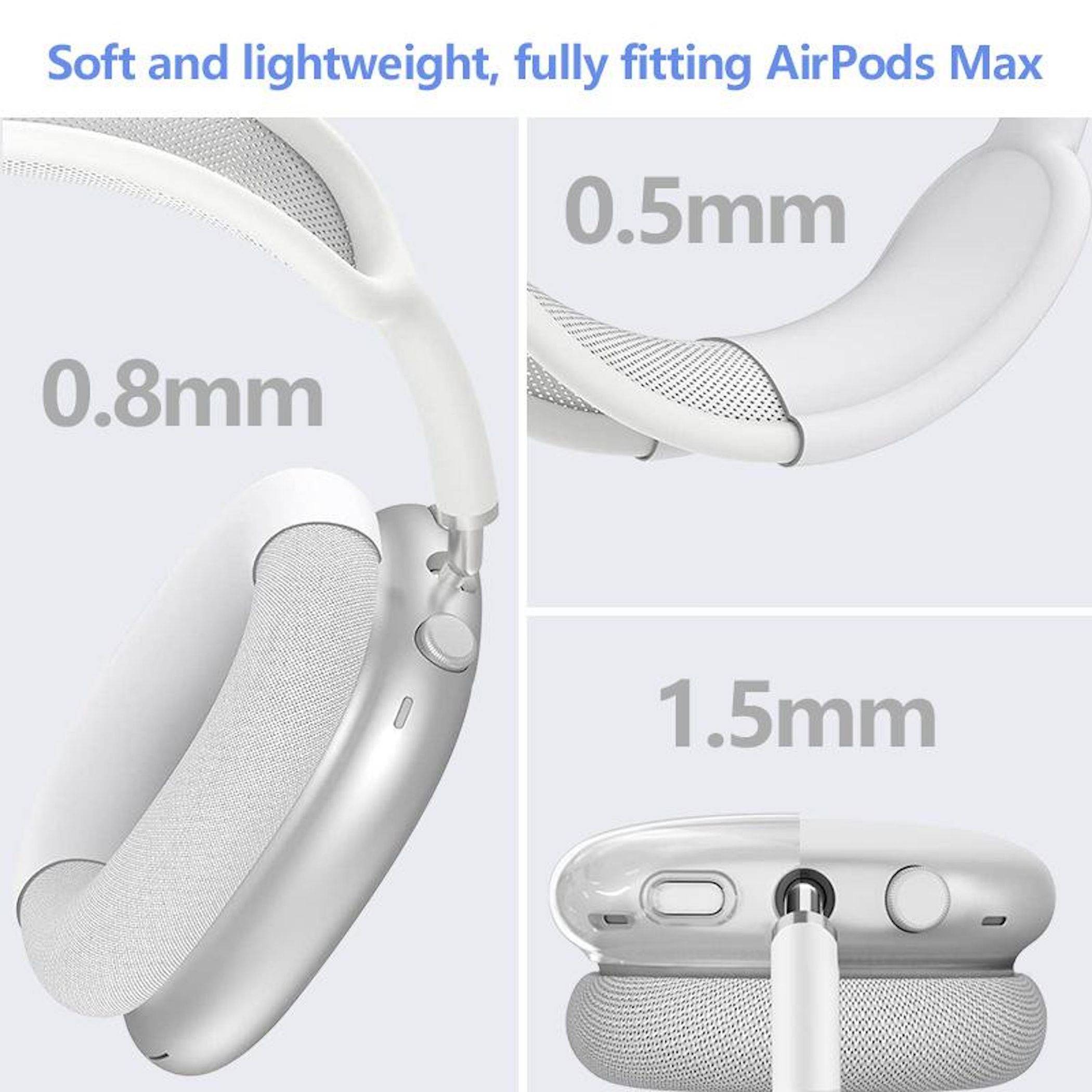 3 in 1 Silikon Schutzhülle Cover für Apple AirPods Max / Max 2 Weiß Zubehör-4