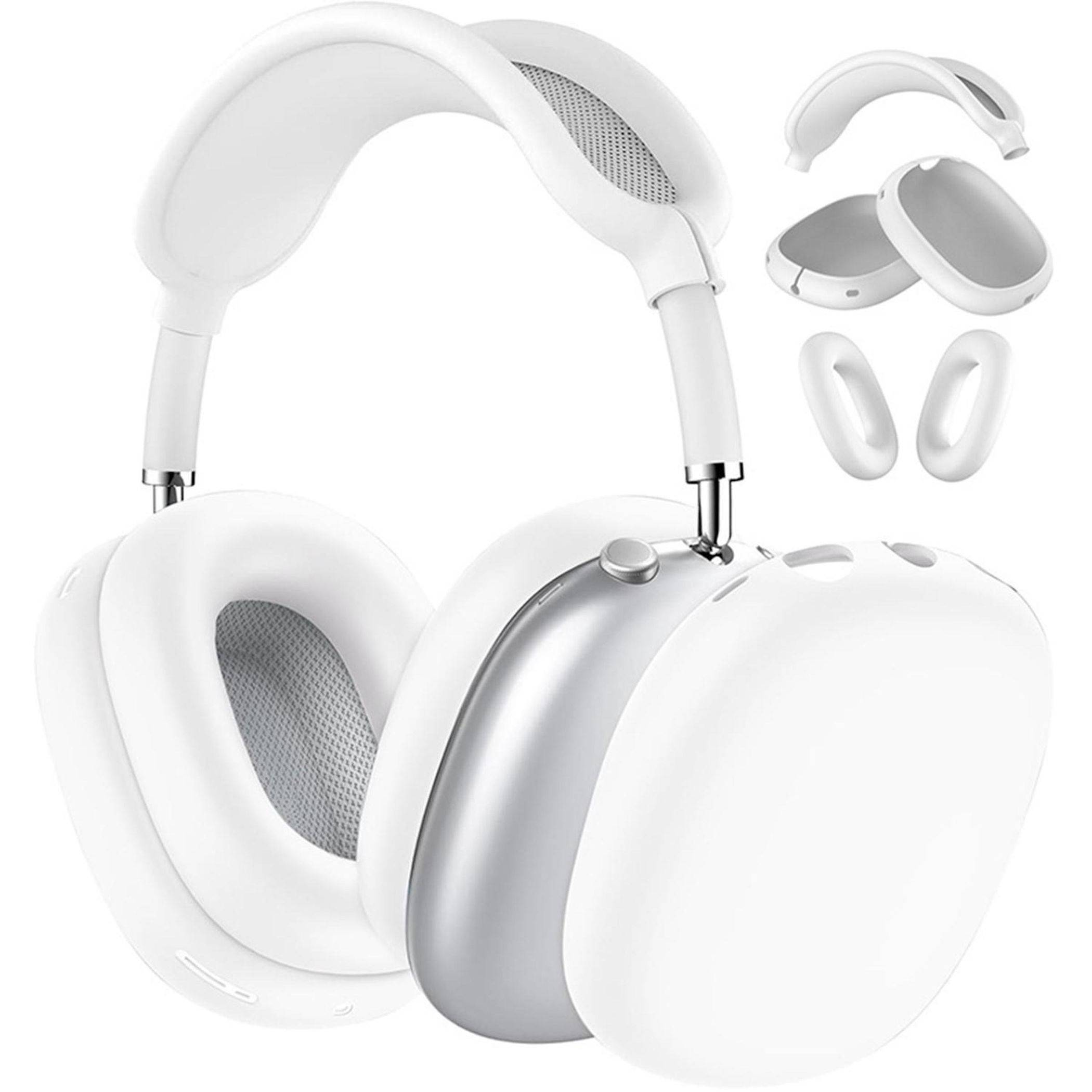 3 in 1 Silikon Schutzhülle Cover für Apple AirPods Max / Max 2 Weiß Zubehör-0