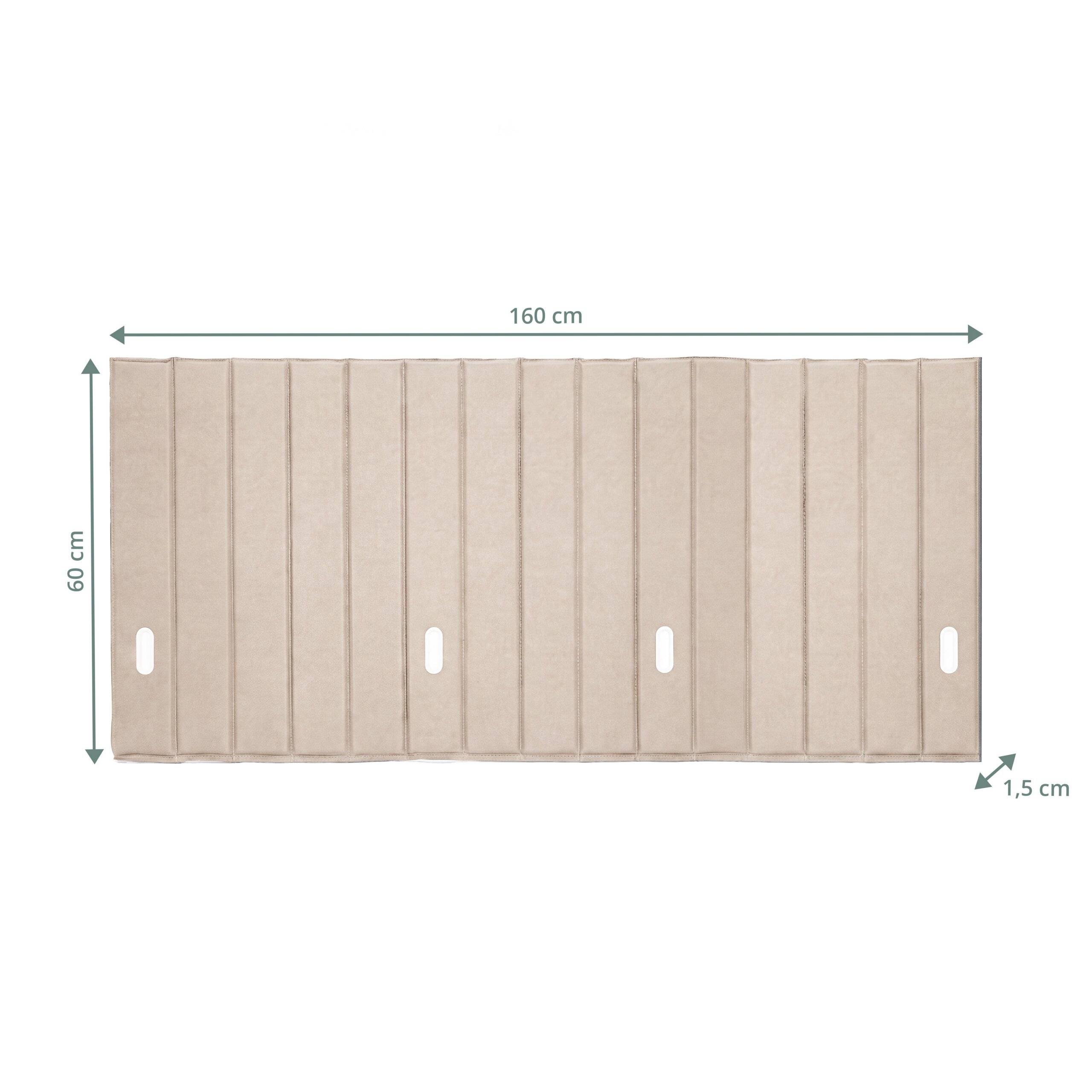Akustik Tischtrennwand Flexmiut Roll 160 cm rollbar mit Steppung Stoff beige hjh OFFICE-5