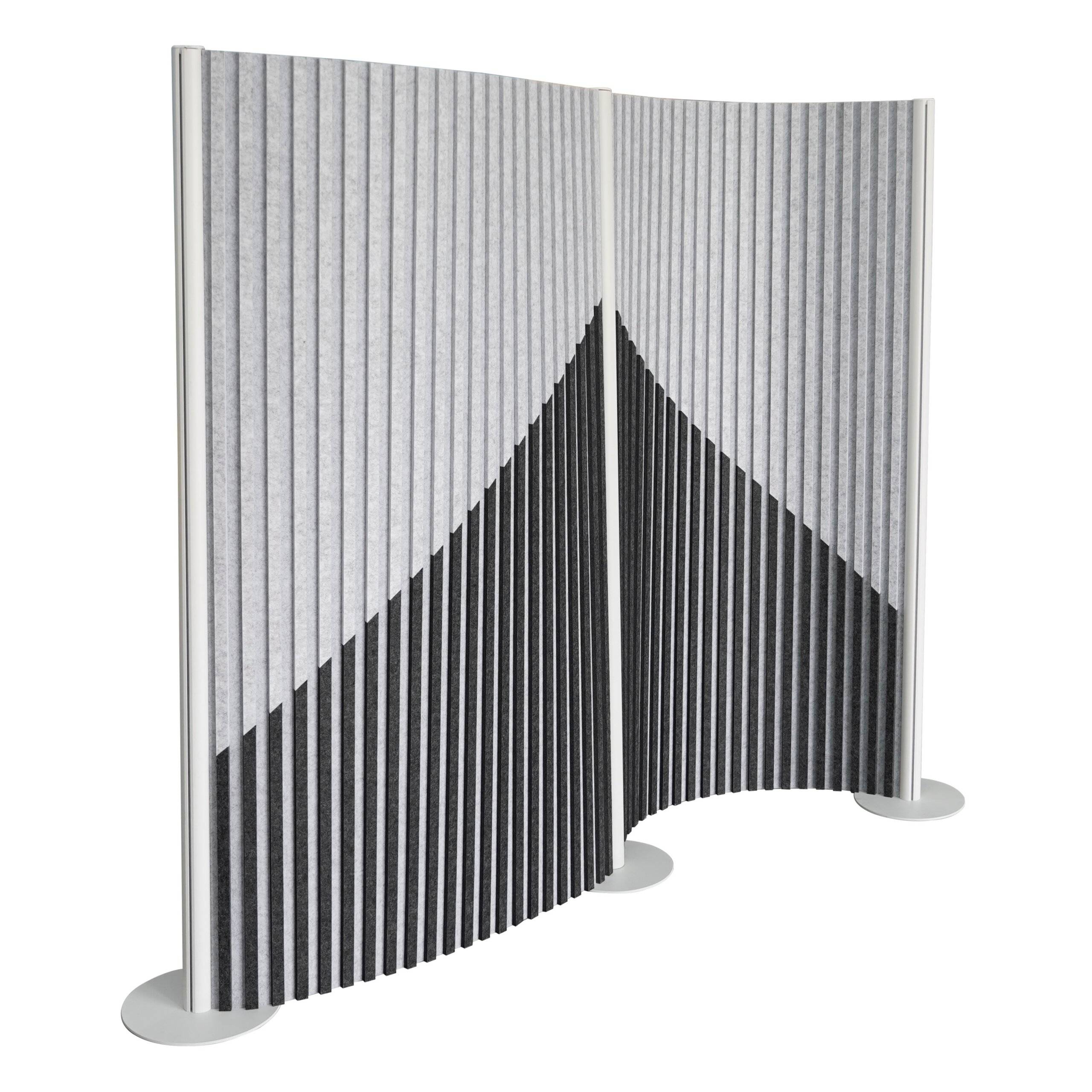 Akustik Trennwand Stellwand Flexmiut Wave rollbar 211x160 PET grau hjh OFFICE-0