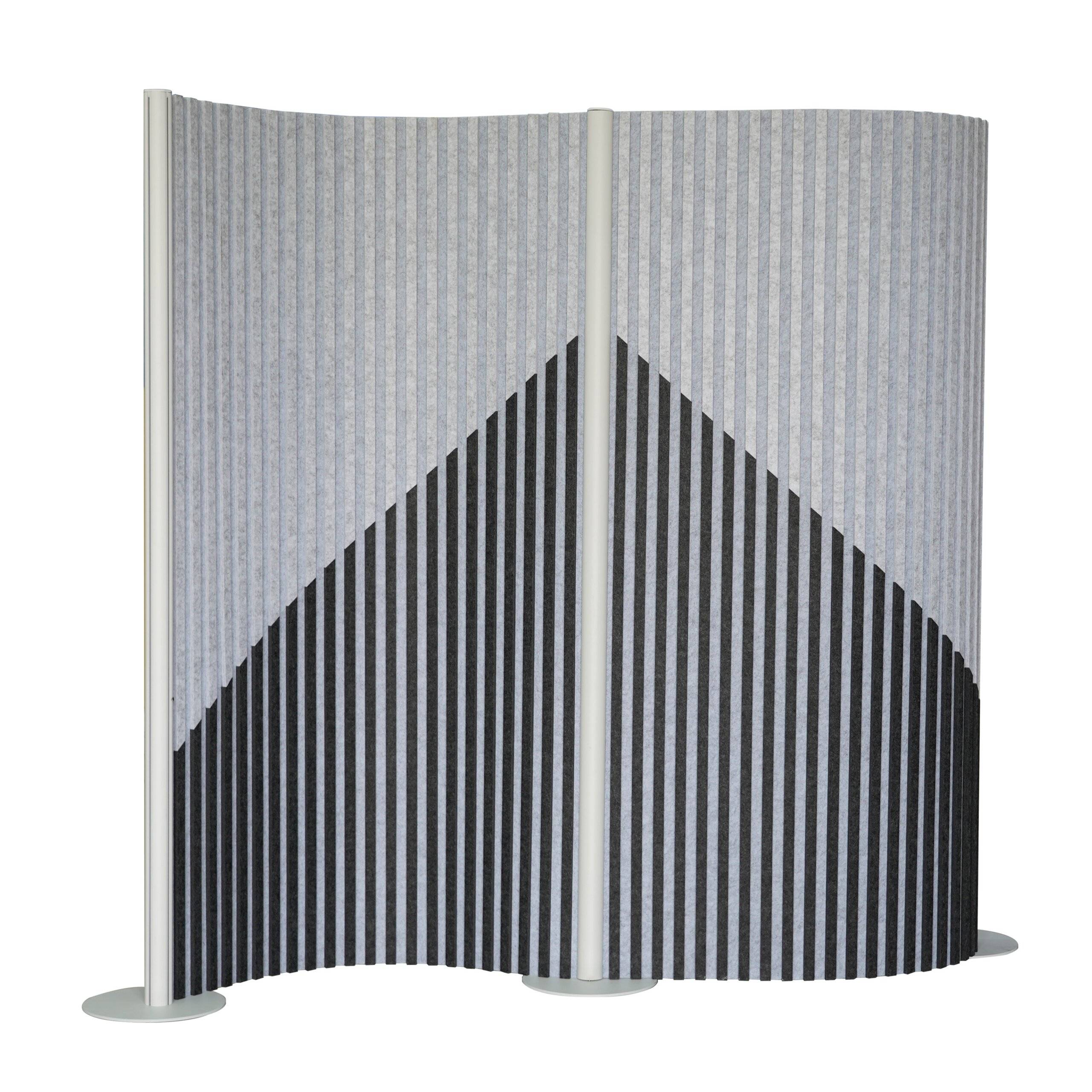 Akustik Trennwand Stellwand Flexmiut Wave rollbar 211x160 PET grau hjh OFFICE-1