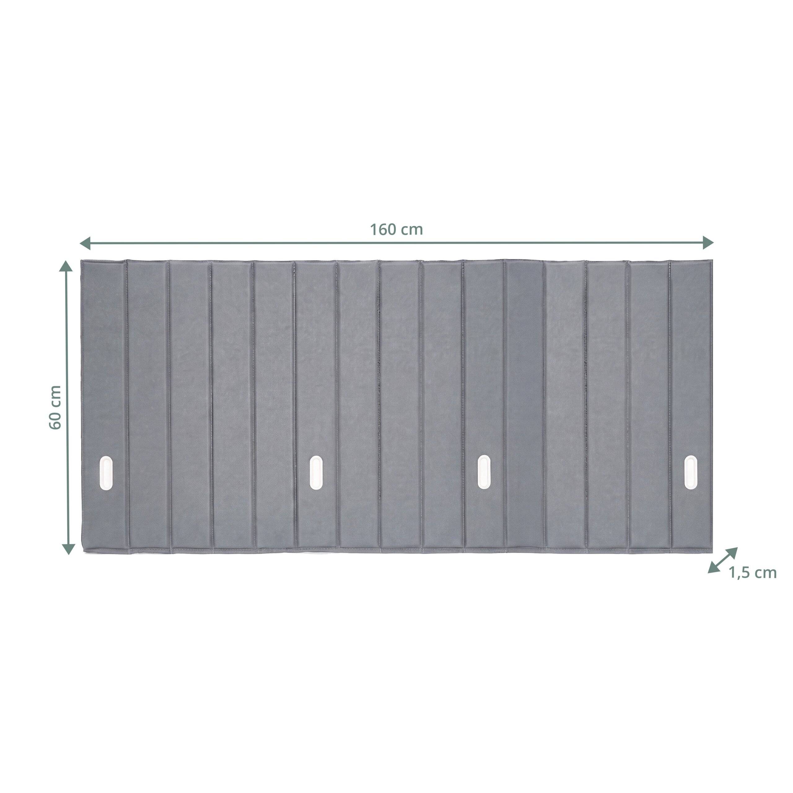 Akustik Tischtrennwand Flexmiut Roll 160 cm rollbar mit Steppung Stoff hellgrau hjh OFFICE-5