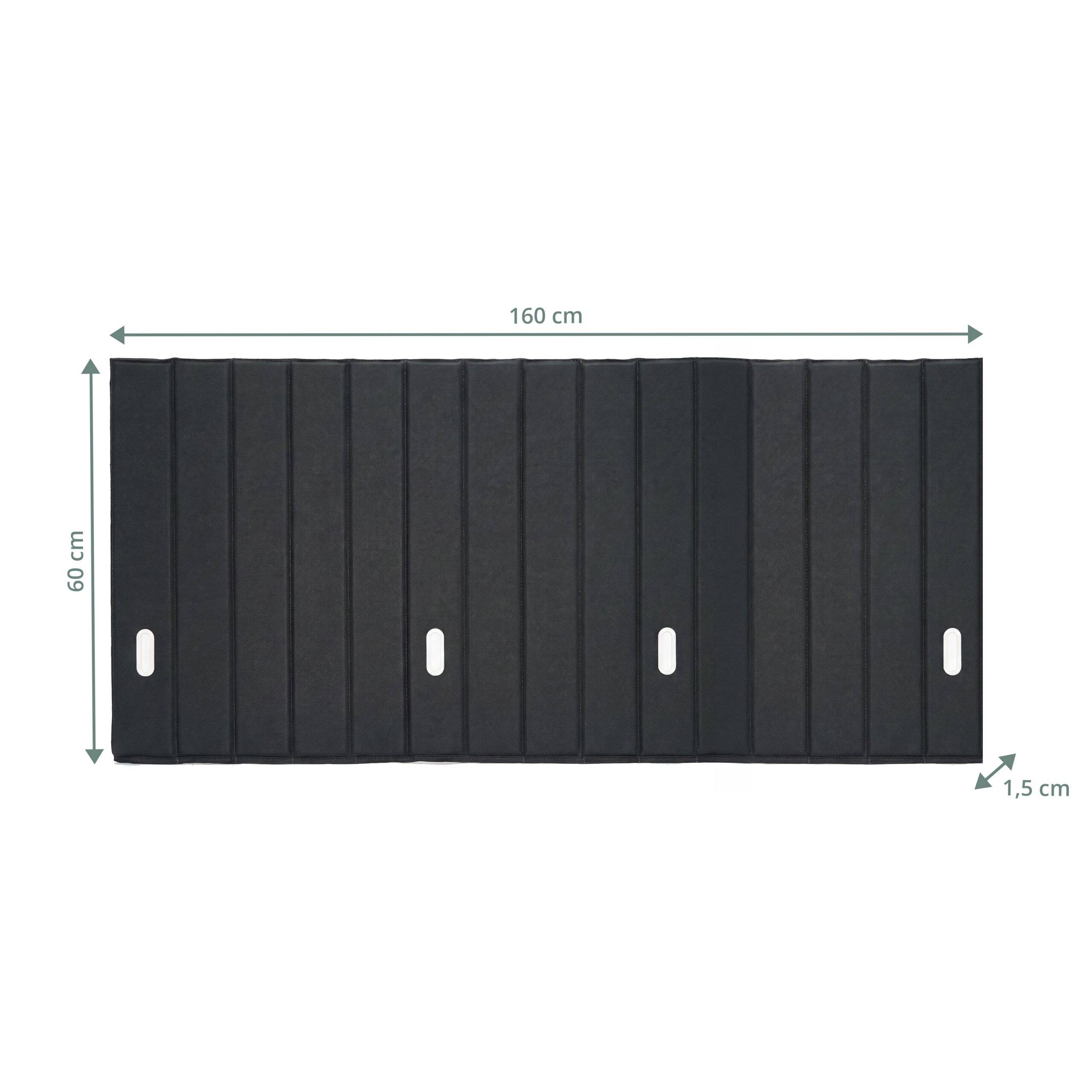 Akustik Tischtrennwand Flexmiut Roll 160 cm rollbar mit Steppung Stoff dunkelgrau hjh OFFICE-1
