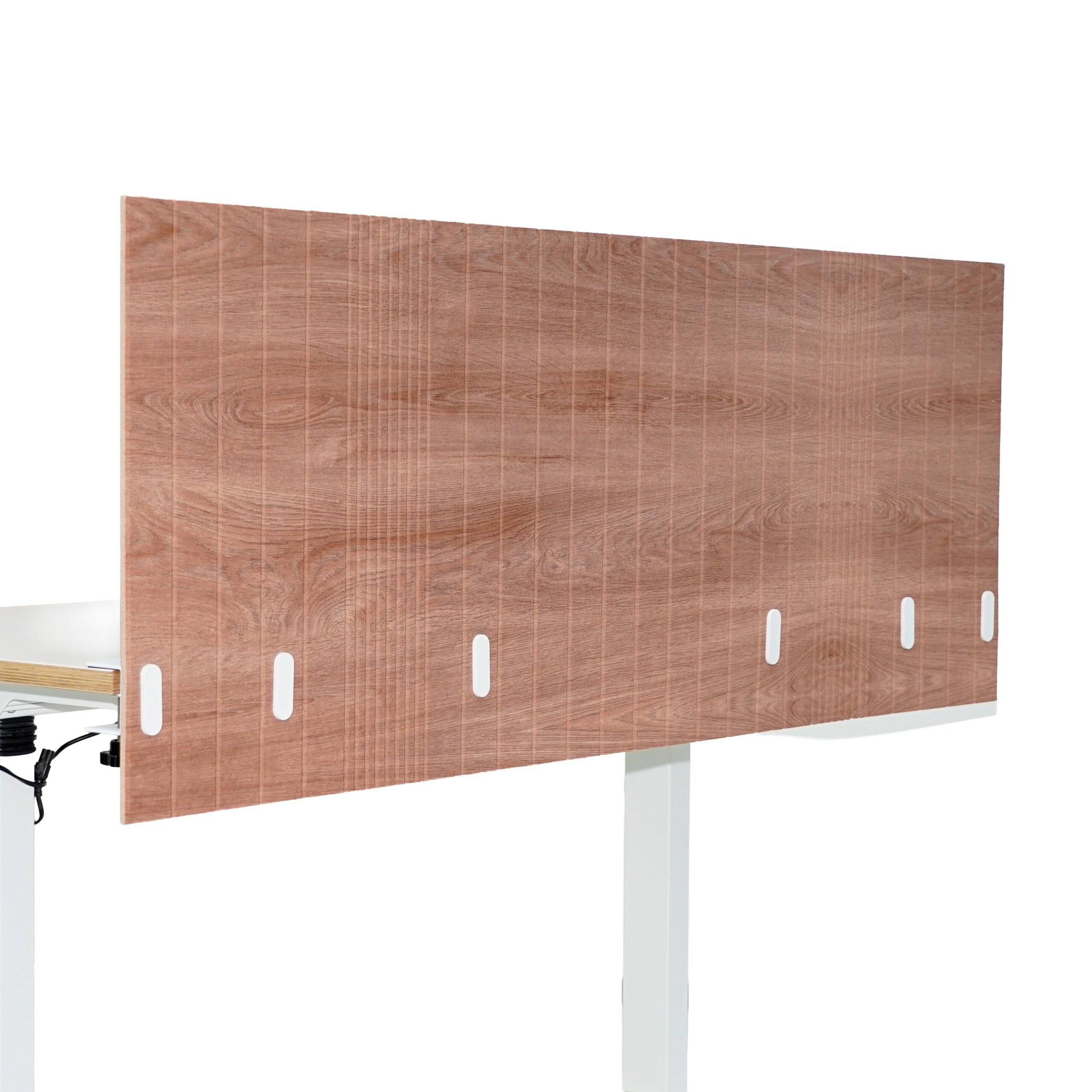 Akustik Tischtrennwand Flexmiut Roll W 160 cm rollbar mit Holzprint braun hjh OFFICE-1