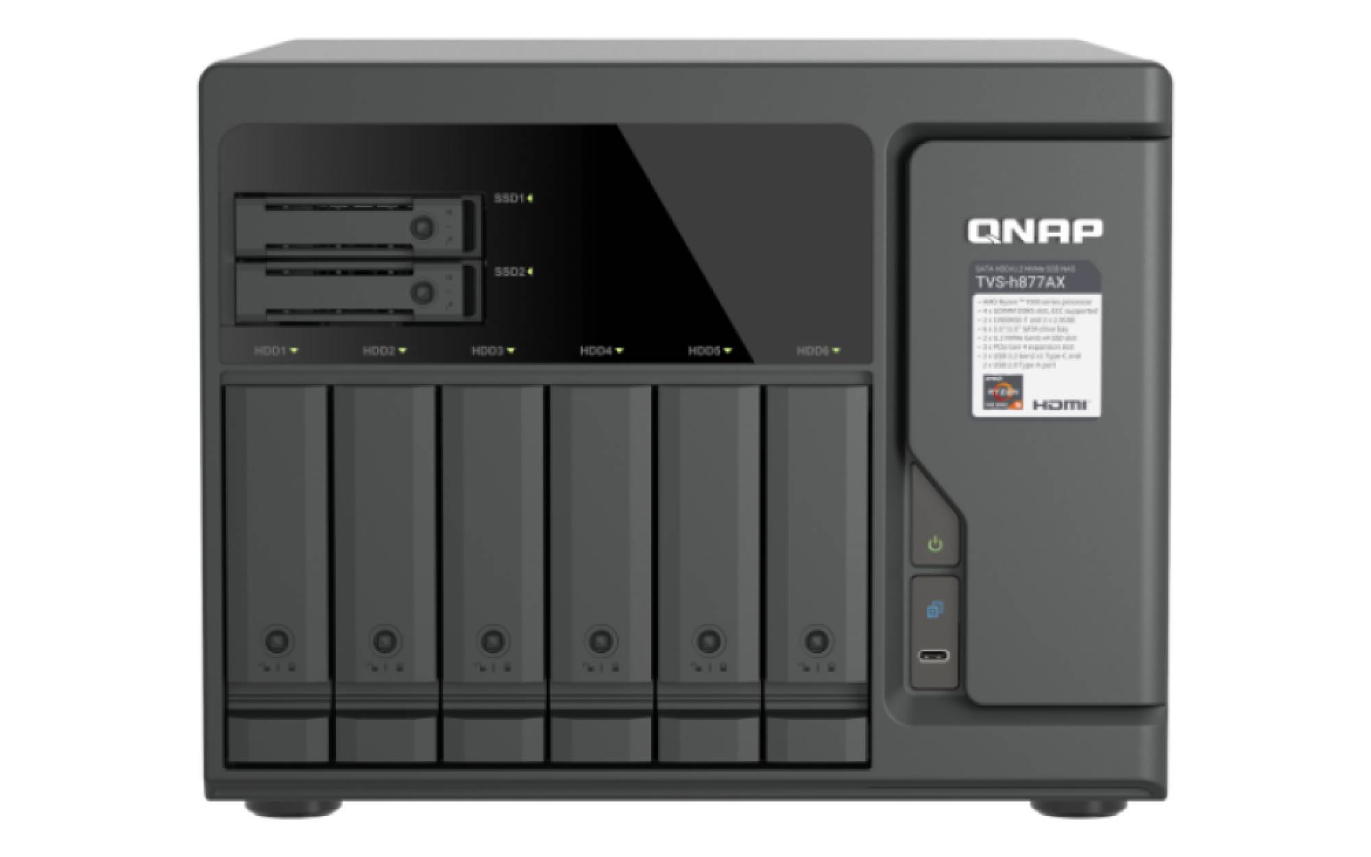QNAP 8-Bay QuTS hero NAS 6 x 3.5" SATA+2 - NAS - SATA/300-1