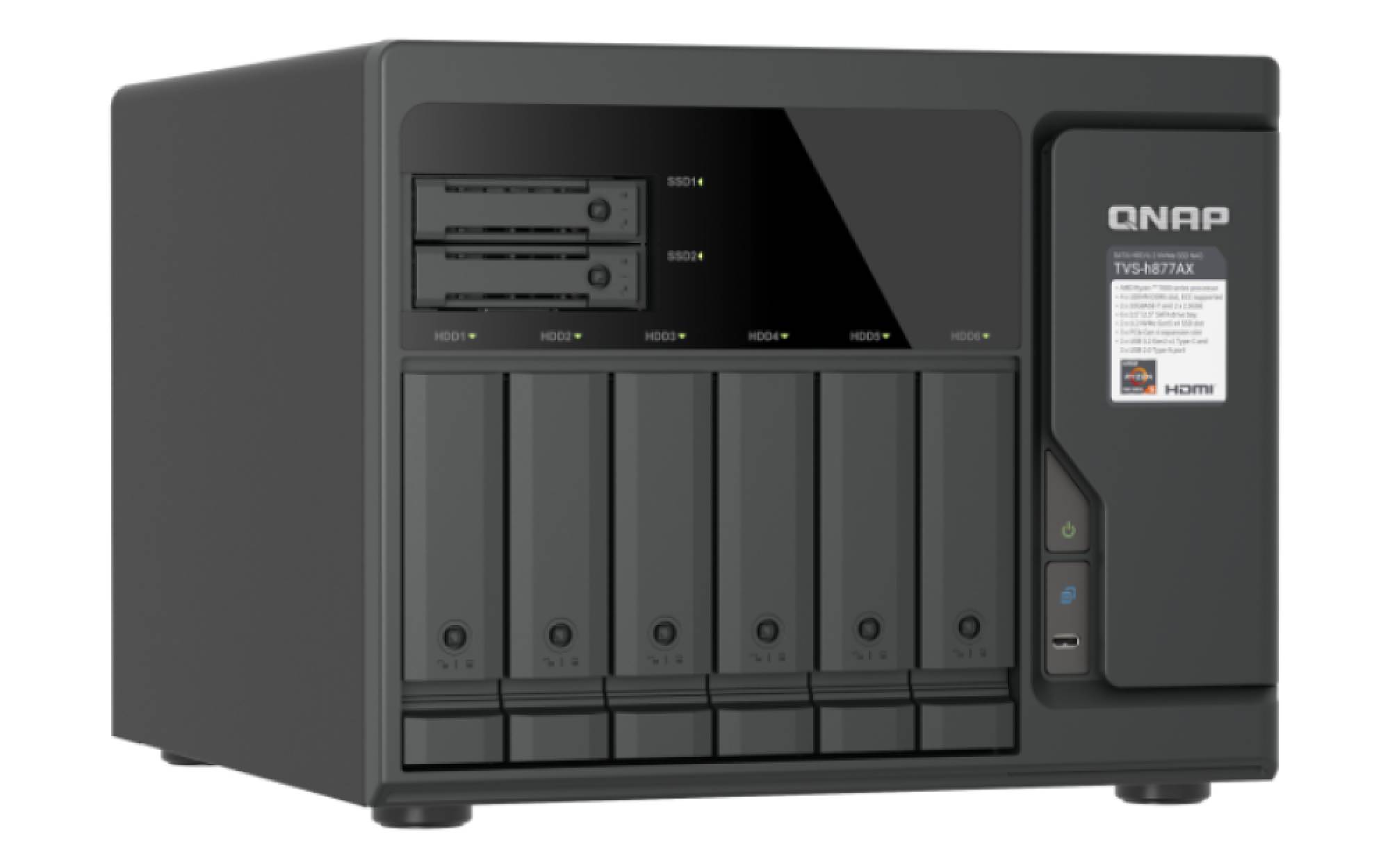 QNAP 8-Bay QuTS hero NAS 6 x 3.5" SATA+2 - NAS - SATA/300-2