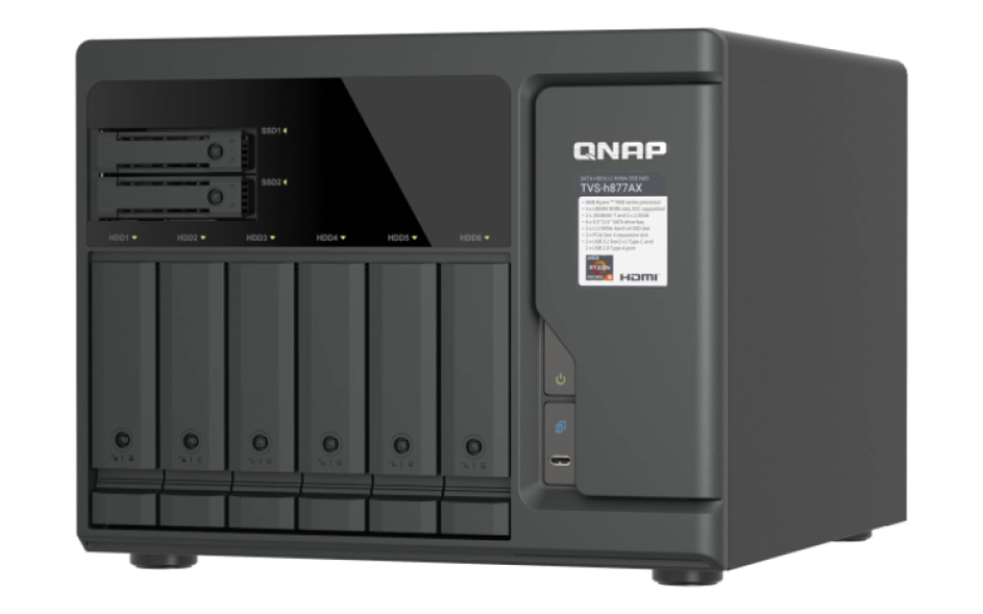 QNAP 8-Bay QuTS hero NAS 6 x 3.5" SATA+2 - NAS - SATA/300-3