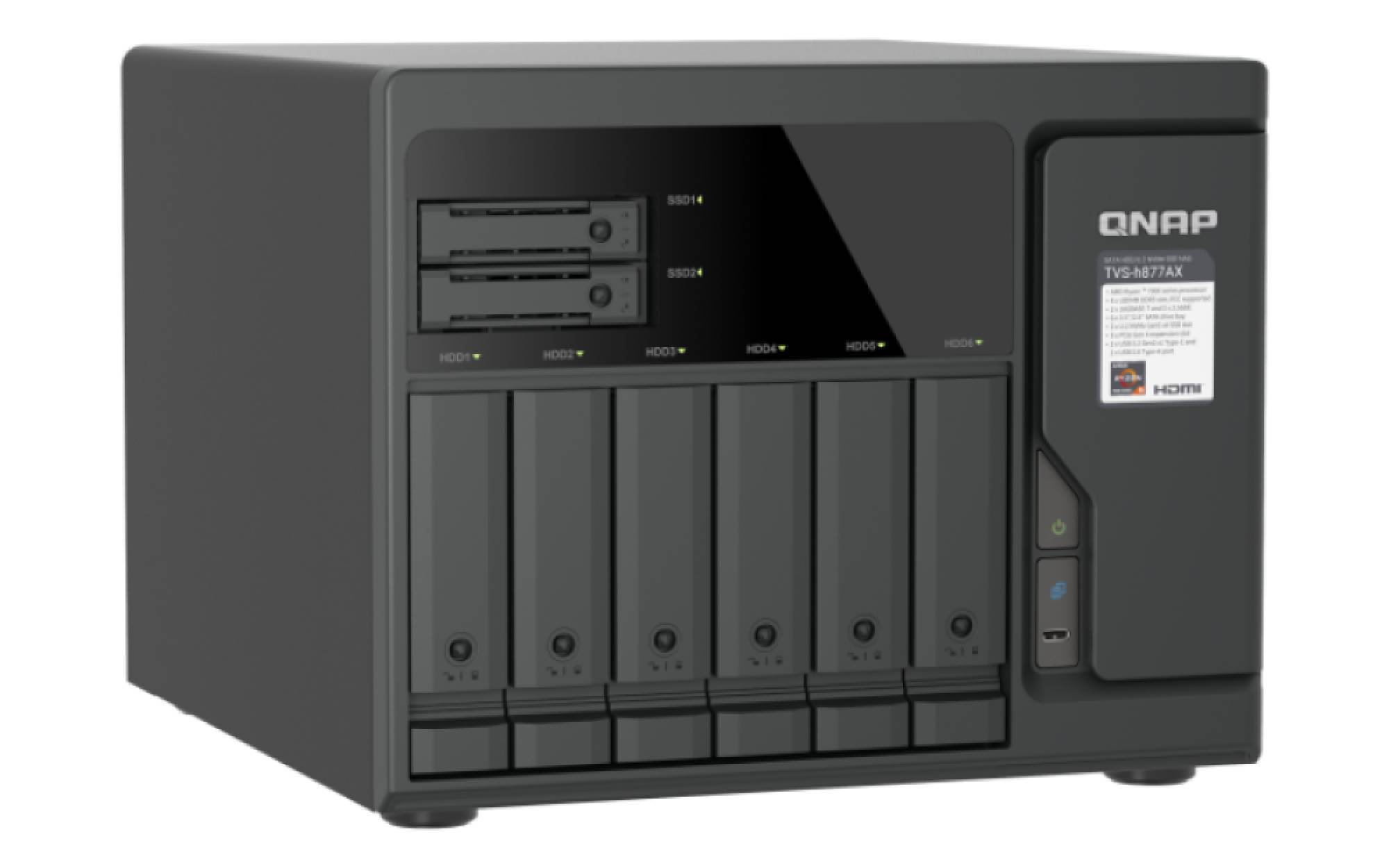 QNAP 8-Bay QuTS hero NAS 6 x 3.5" SATA+2 - NAS - SATA/300-4