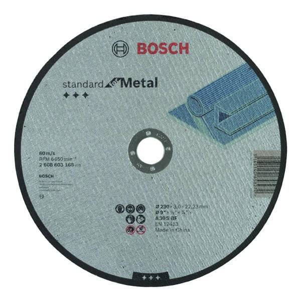 BOSCH 2608603168 Trennscheibe gerade Standard for Metal A 30 S BF, 230mm, 3,0mm-0