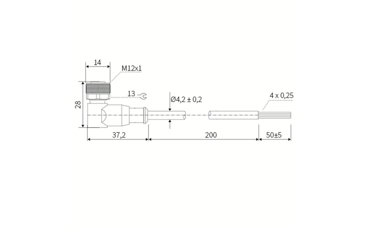 Sensorleitung M12 4P PVC 2m IP67 - 2 m - PVC-Kabel - AA066 - autosen-1