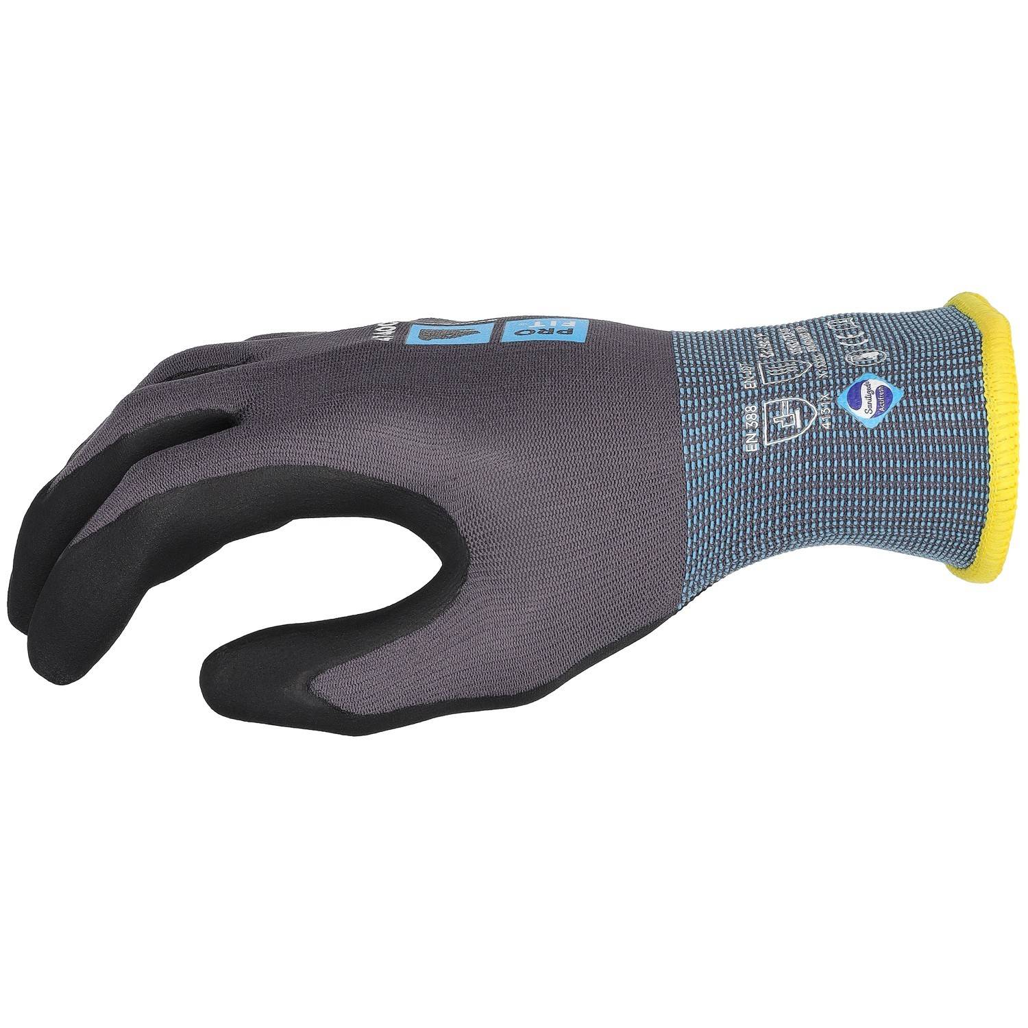 Profit 47400-9 Nitril Handschuhe, "Maxim cool",grau / schwarz 9-1