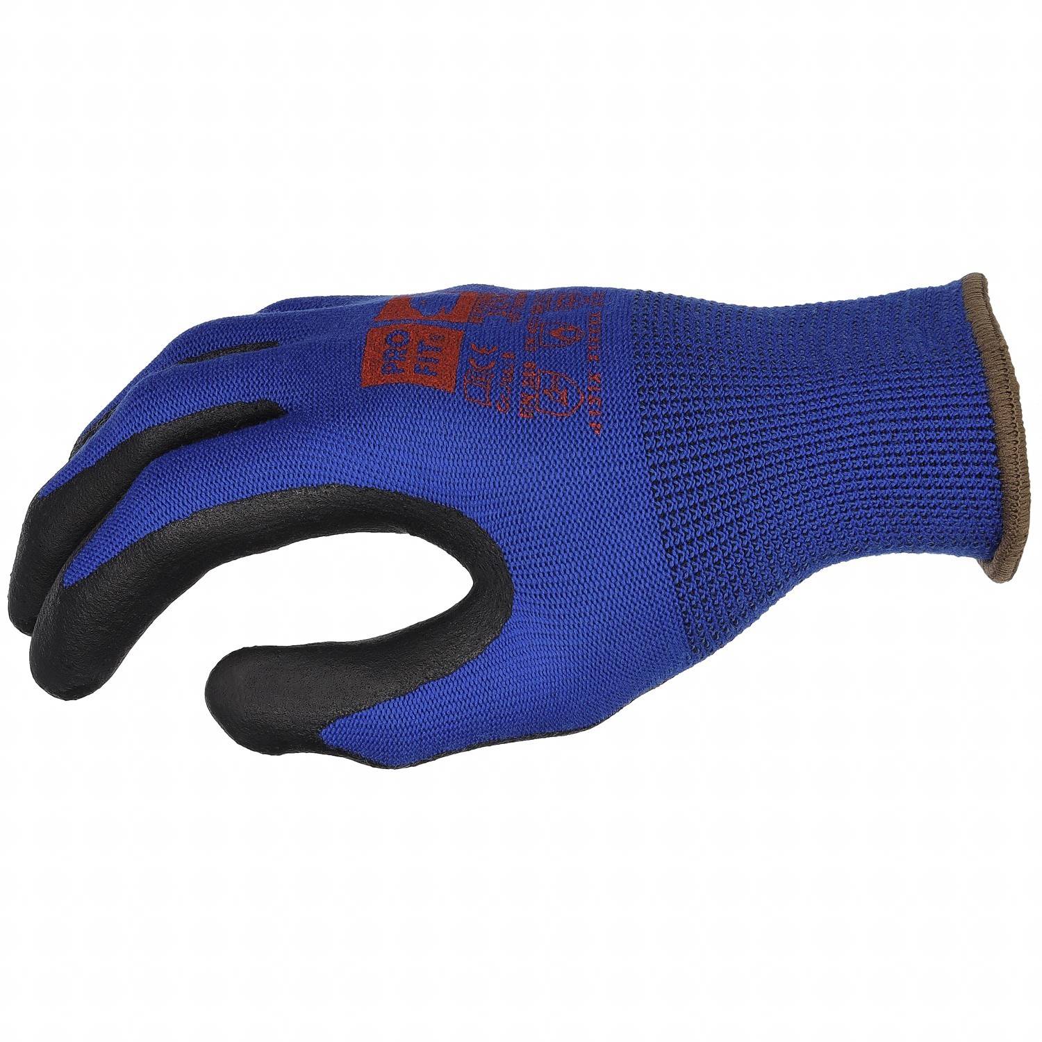 Profit 31791-8 Nitril Handschuhe "Hit Therm",blau/schwarz, Noppen 8-1
