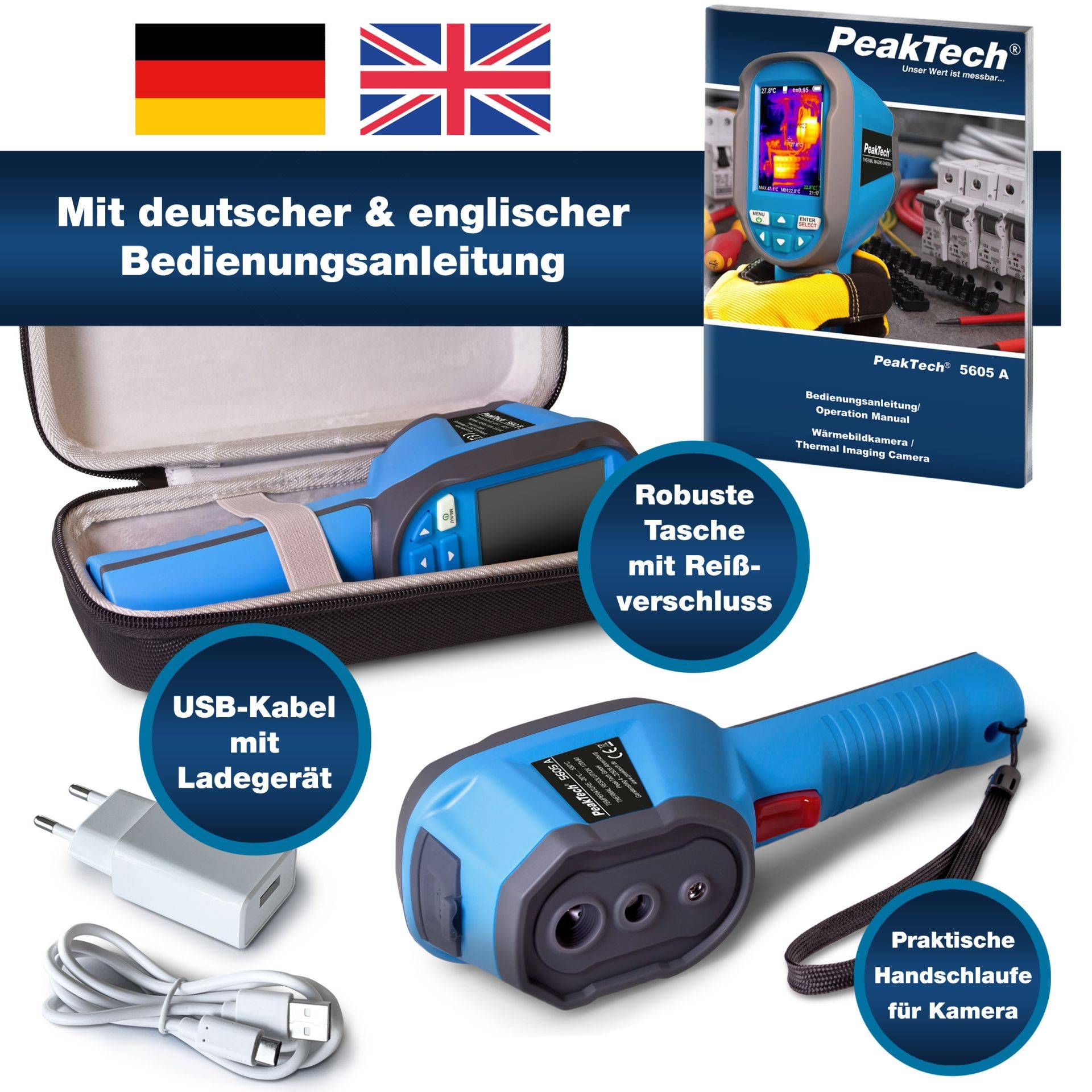 PeakTech P 5605 A – Wärmebildkamera 120 x 90 px. -20°C bis +550°C mit Foto & Videoaufnahme-1