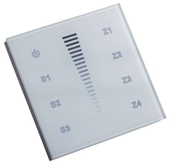 RUTEC 80510 DMX Touchpanel 4 ZONEN einfarbig Glas - weiß