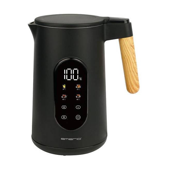 Emerio Wasserkocher 1,7 l Griff Holzopt,schnurlos,Digit.Disp Multimedia-Technik-0