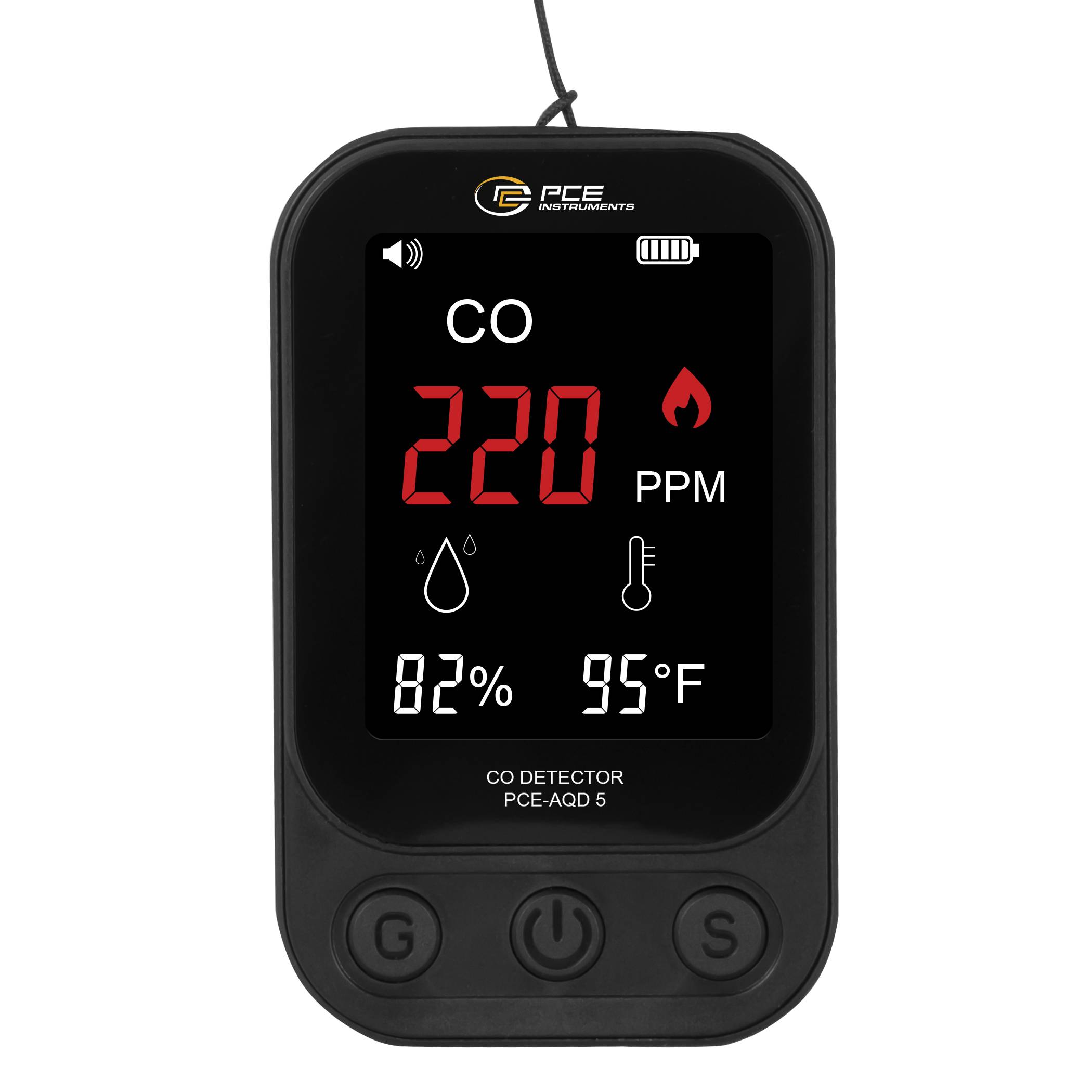 PCE Instruments CO-Luftqualität-Detektor PCE-AQD 5 |CO 0 … 999 ppm |Feuchte relativ 0 … 95 % |Temperatur -10 … +50 °C-1