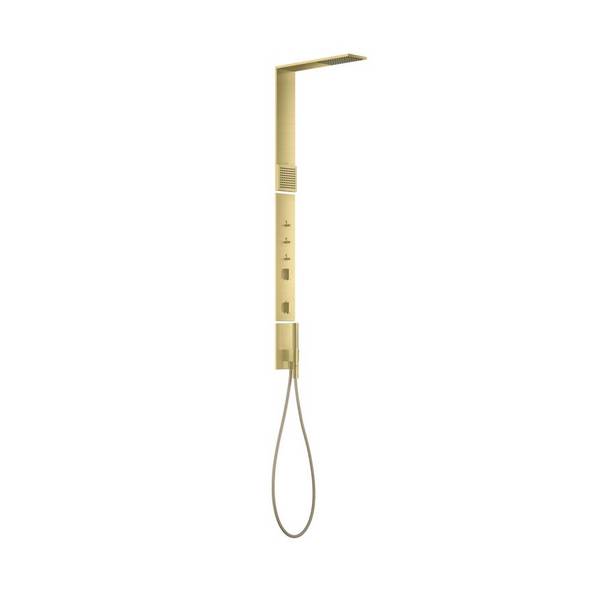 AXOR ShowerComposition Duschpaneel mit Thermostat, Kopfbrause 110/220 1jet und Schulterbrause, Brushed Brass