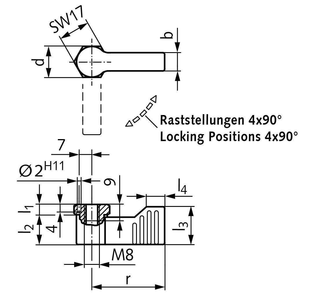 66667914 Riegel, Innengew. r = 55 mm, rot-1