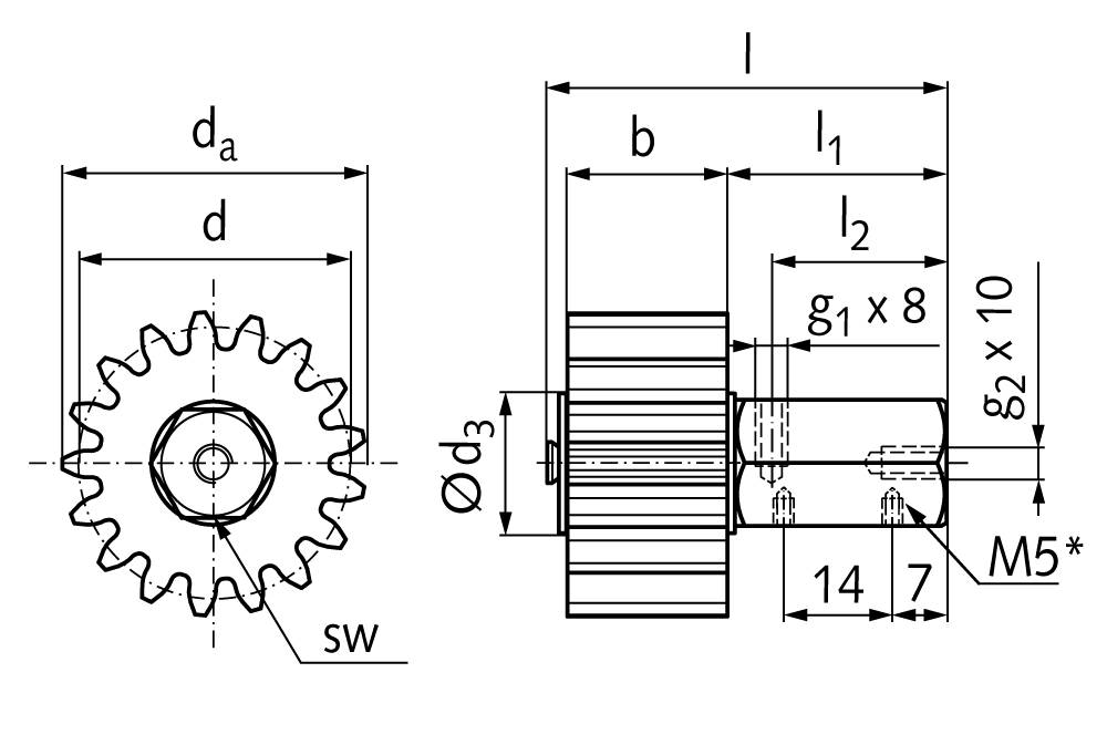 68057180R65 Schmierrad m8 b65 radial, G-Verz.-1
