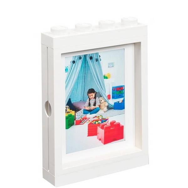 LEGO Bilderrahmen für Fotos 10x15cm weiß