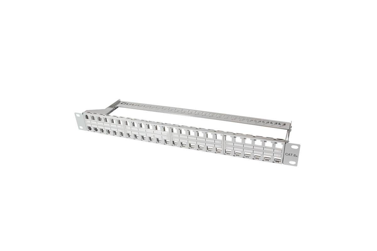 Patchpannel Keystone 1U. 48 Ports. shielded. grey LogiLink Gehäuse Netzwerk- und Serverschränke-0