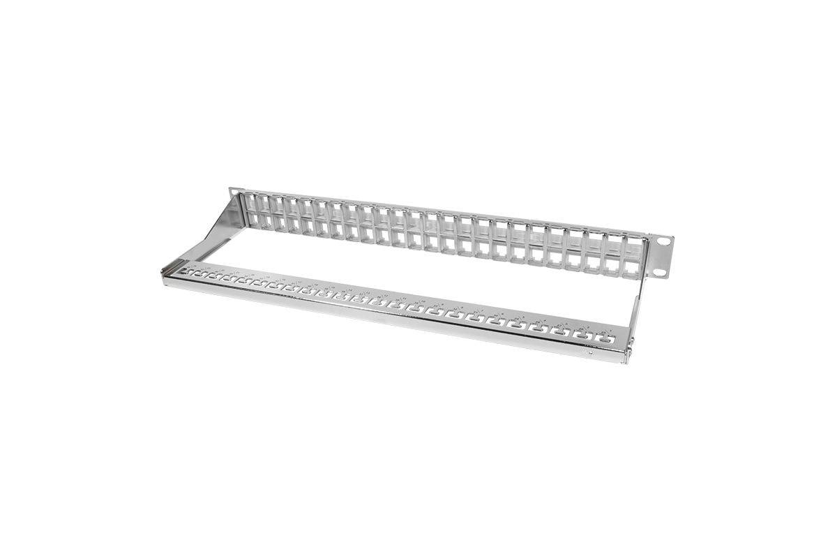Patchpannel Keystone 1U. 48 Ports. shielded. grey LogiLink Gehäuse Netzwerk- und Serverschränke-1