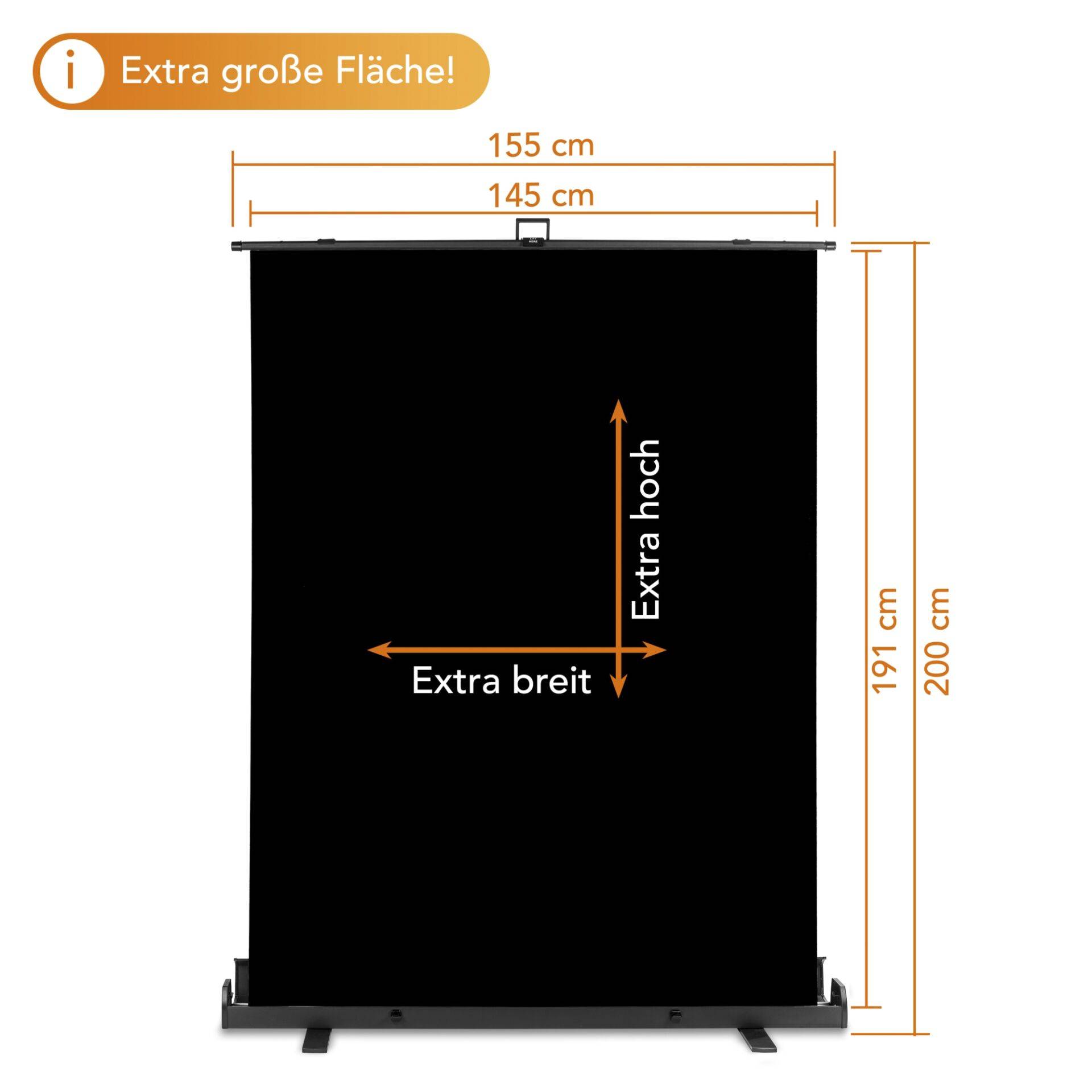 Walimex pro Roll-up Panel Hintergrund 155x200cm schwarz-2